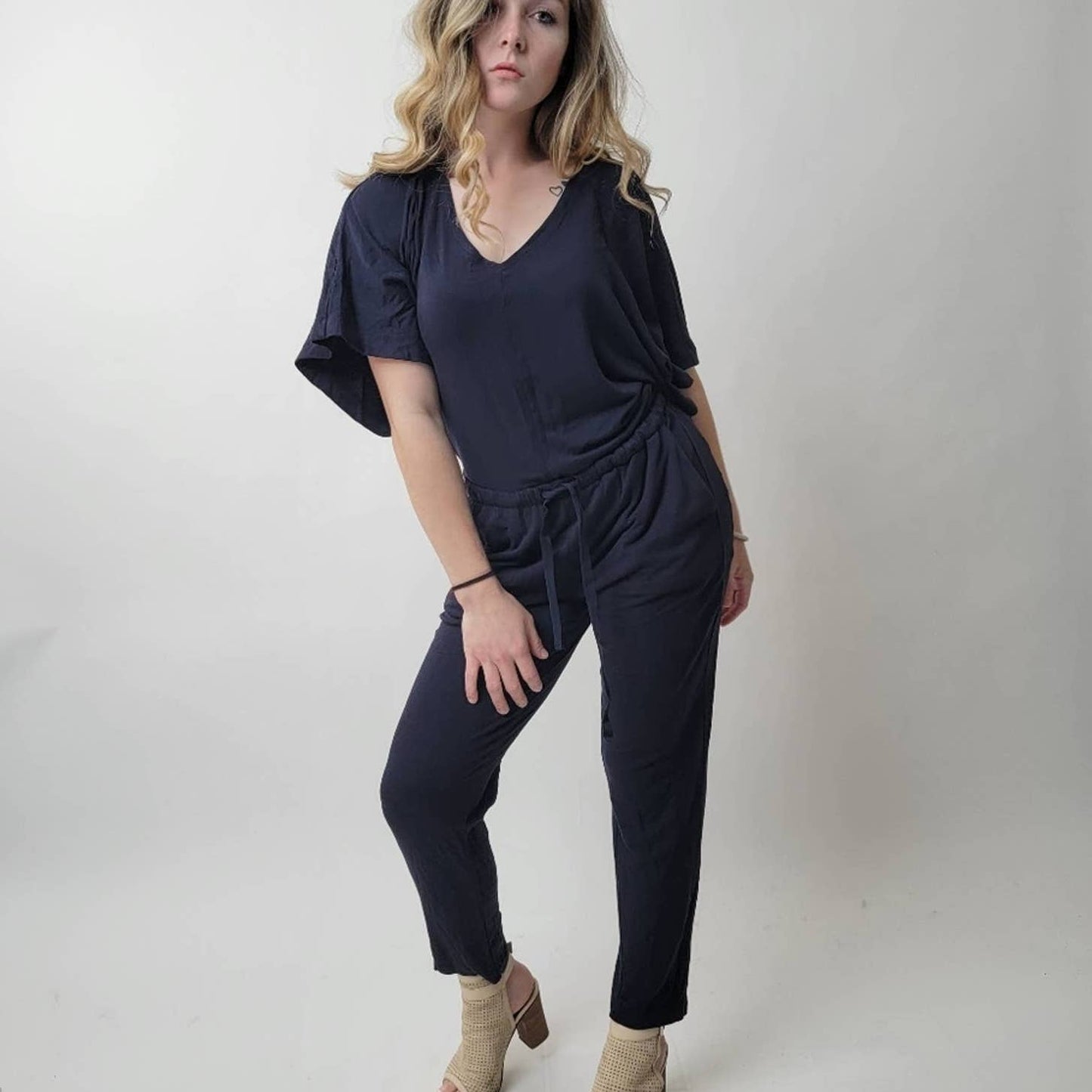 NWOT J. Crew Navy Blue V-neck Jumpsuit - 4