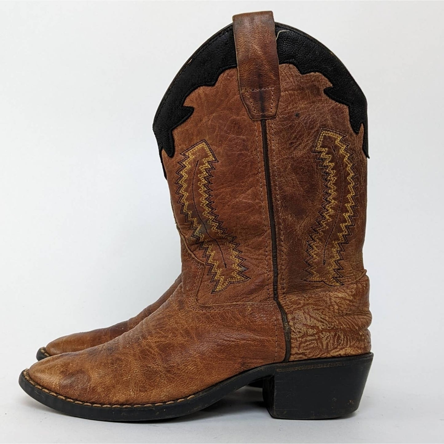 Old West Corona Leather Point Toe Cowboy Boots - 3 D