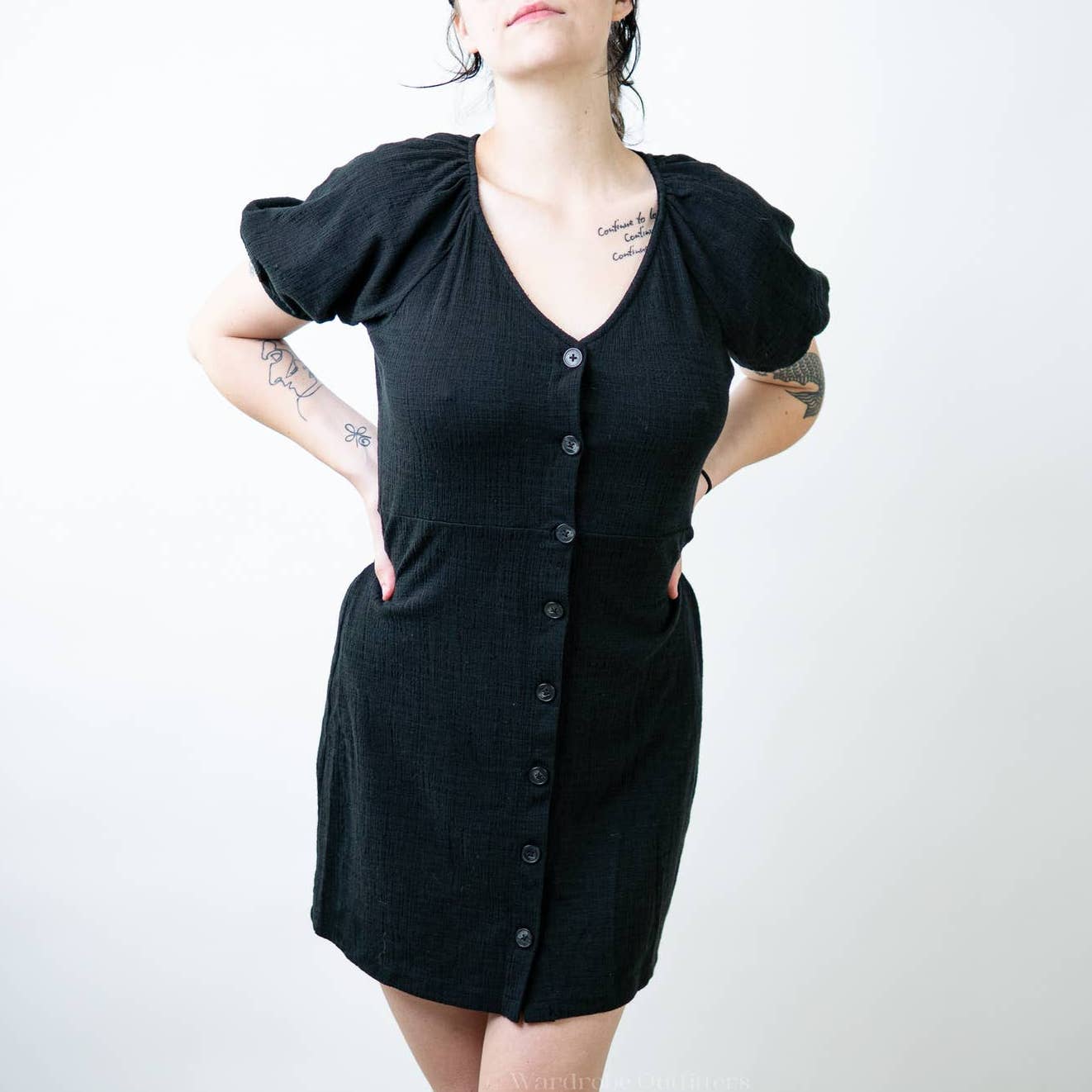 Madewell Textured & Tread Puff Sleeve Dress - S