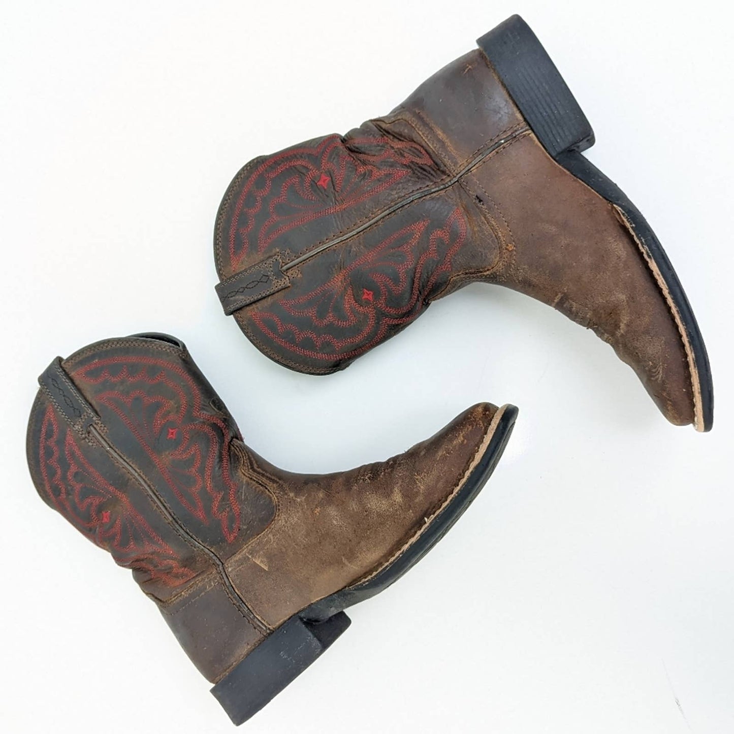 Ariat Distressed Brown Quickdraw Square Toe Cowboy Boots - C4