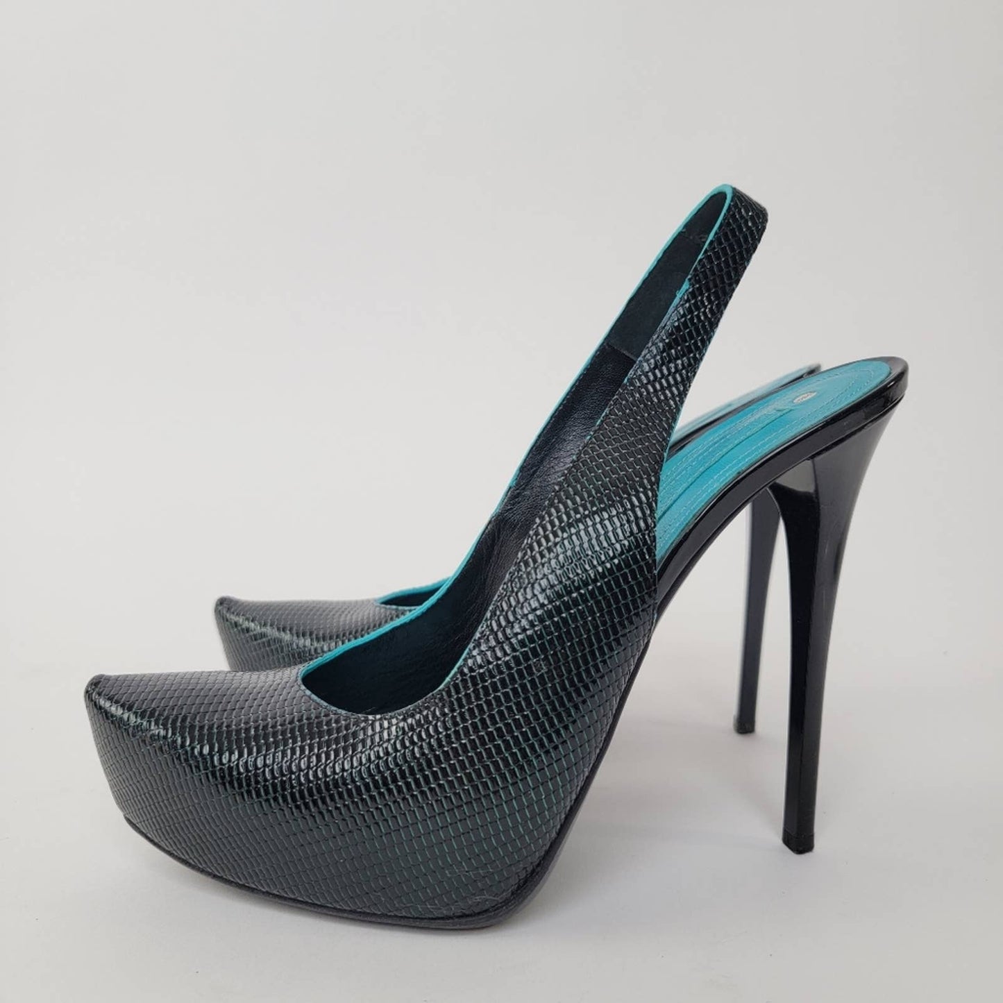 Luxury Designer Gianmarco Lorenzi Platform Stiletto Slingback Pumps - 9