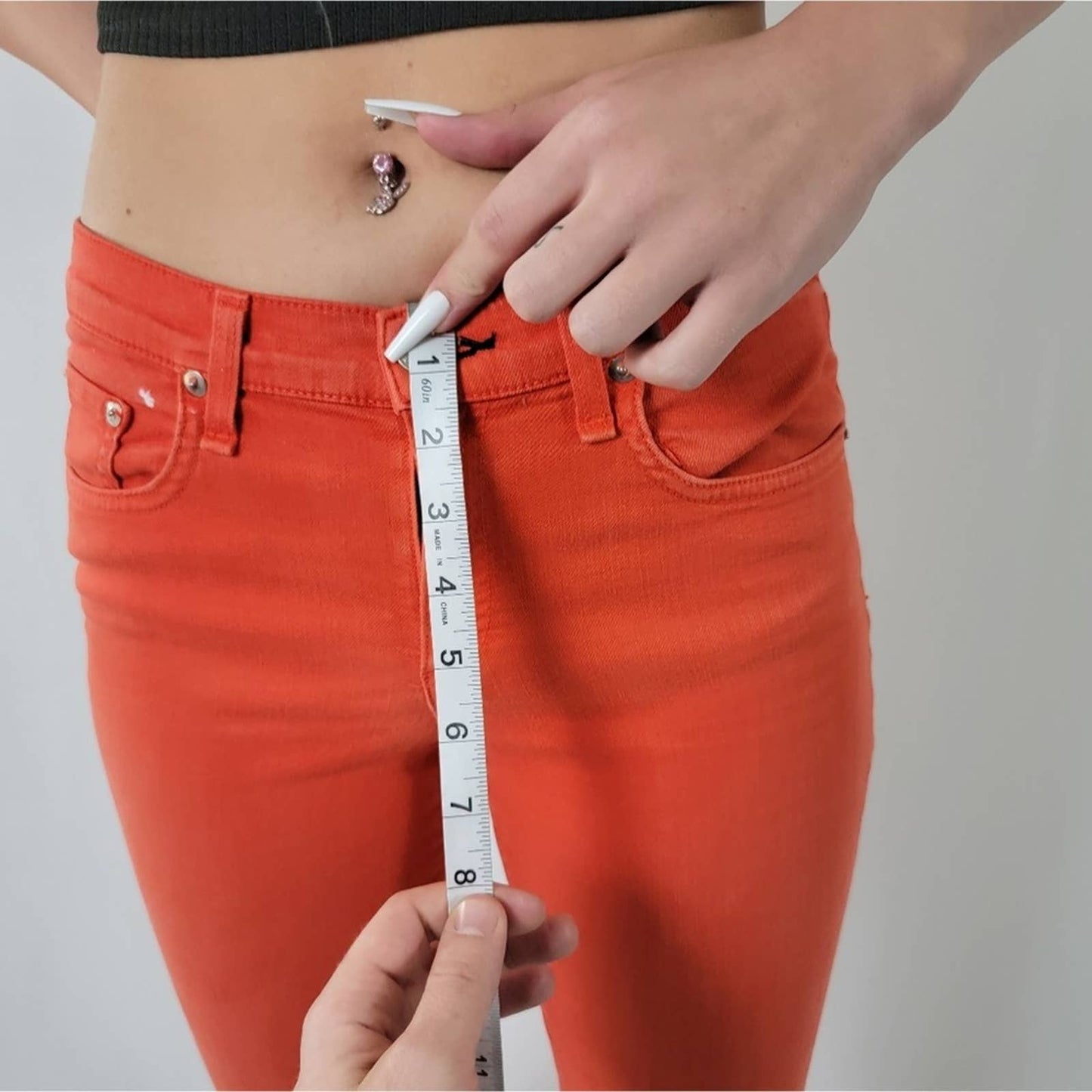 rag & bone Zipper Capri Jean in Vermillion Denim│27