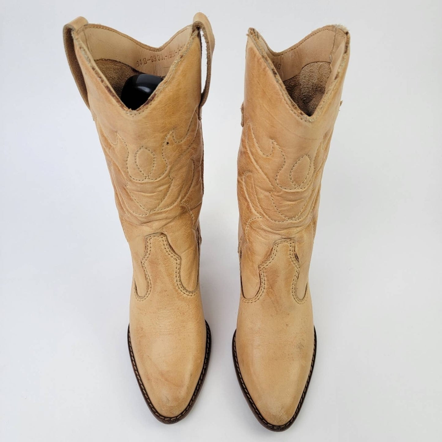 Vintage 70s Leather Western Cowboy Boots - 7