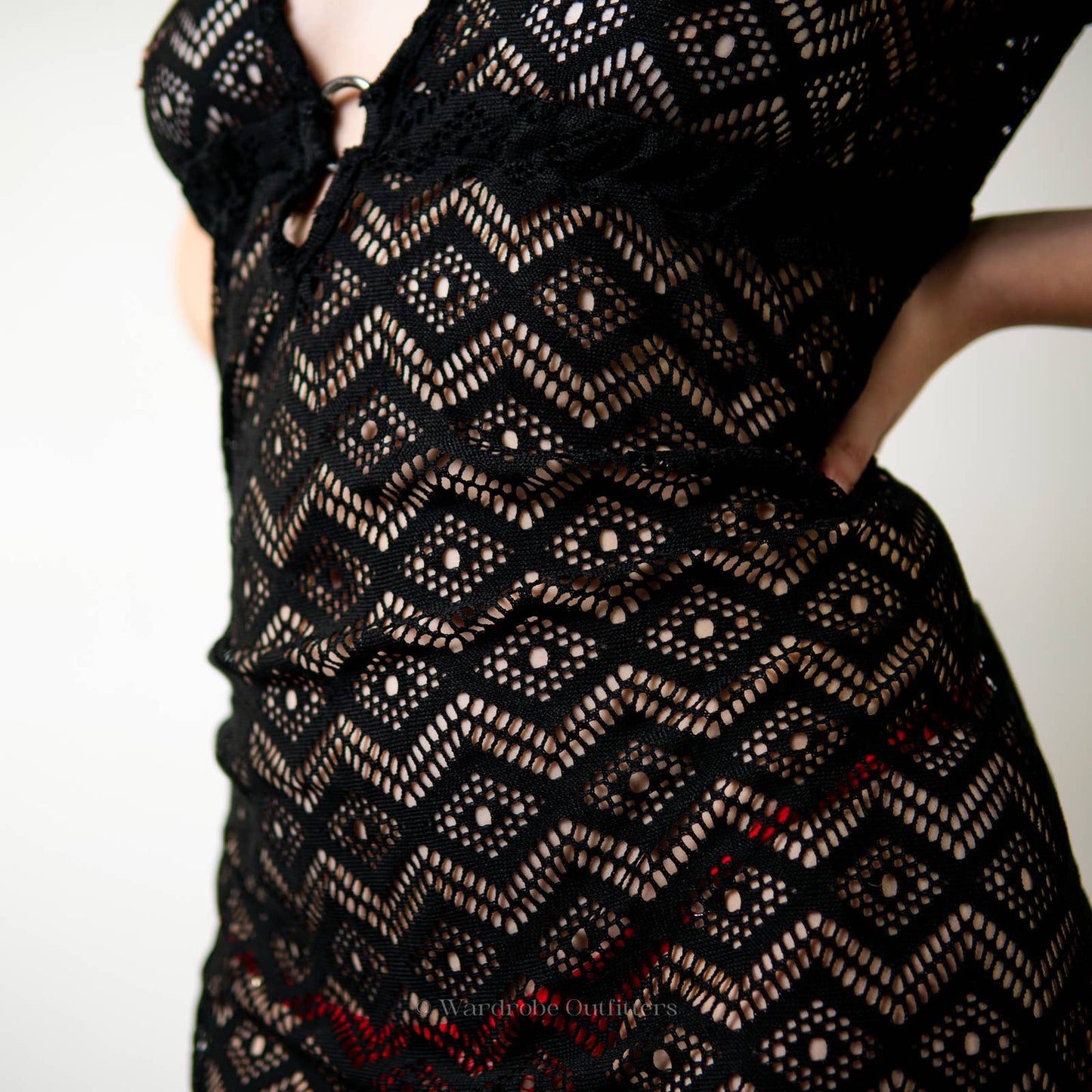 Catalina Black Mesh Lace Swimsuit Cover Up Dress