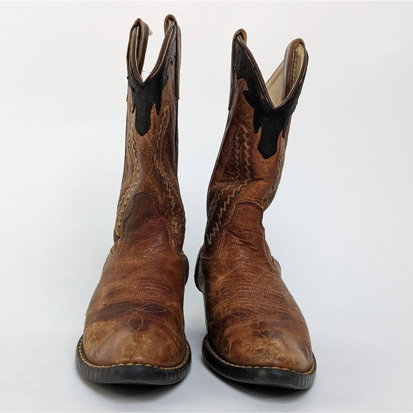 Old West Corona Leather Point Toe Cowboy Boots - 3 D