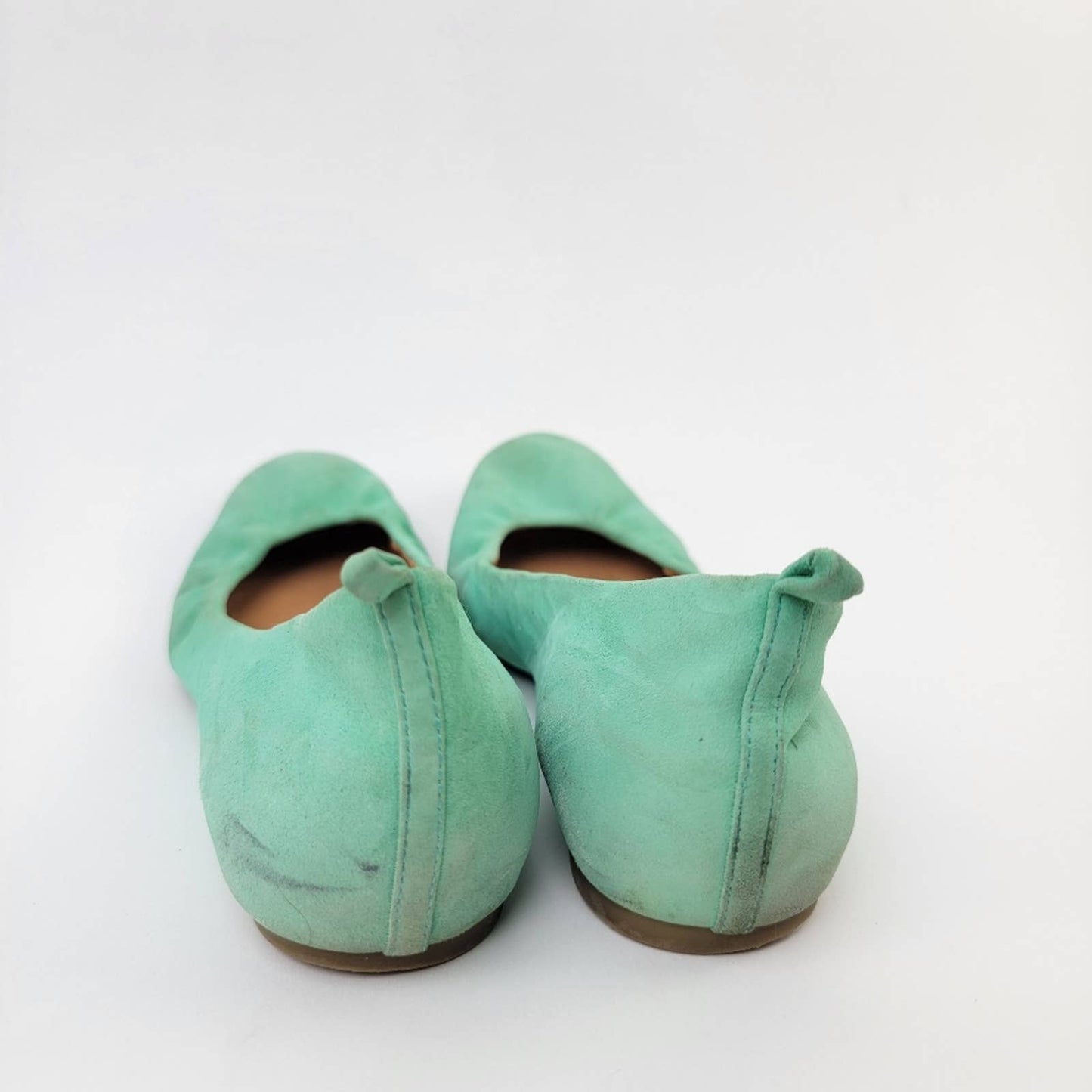 J. Crew Cece Green Suede Ballet Flats 9.5