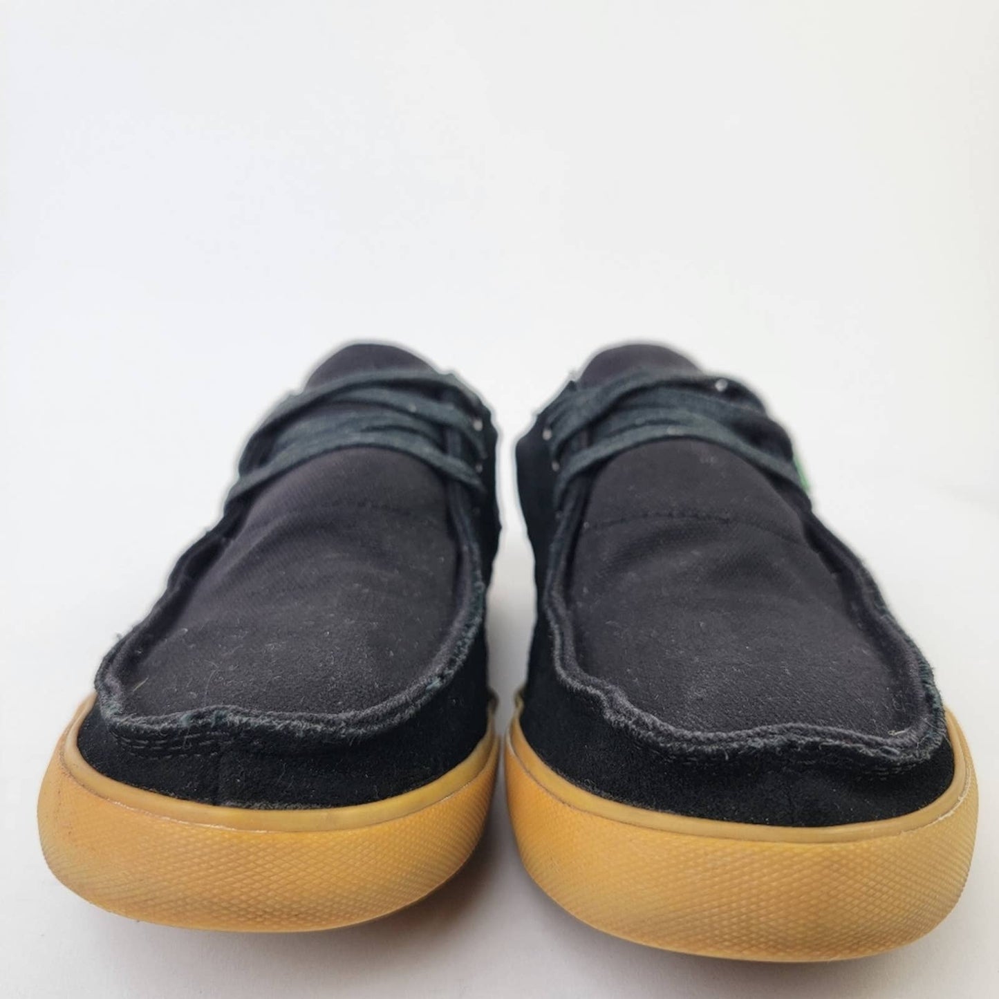 Sanuk The Sea Man NuNami Black Gum Lace Up Sneaker Loafers - 9