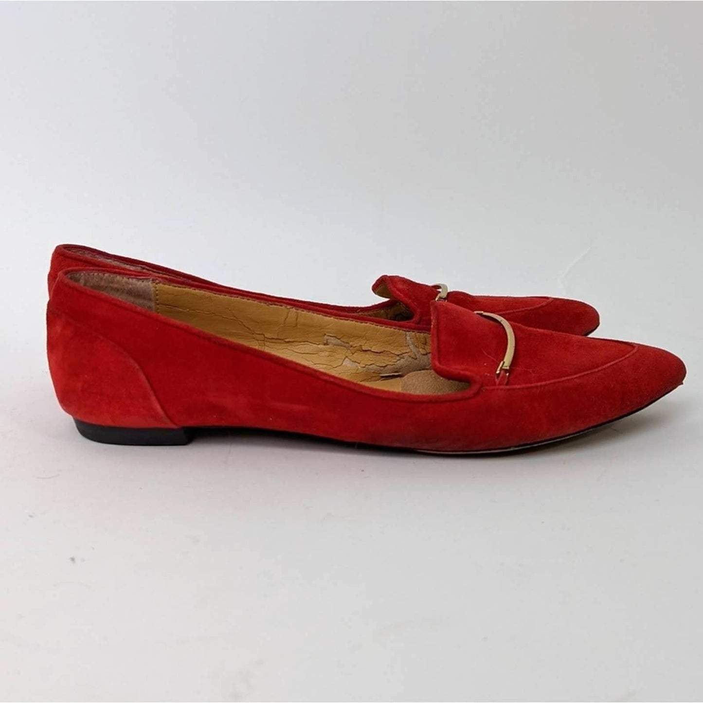 Dolce Vita Red Point Toe Sued Ballet Flats - 7