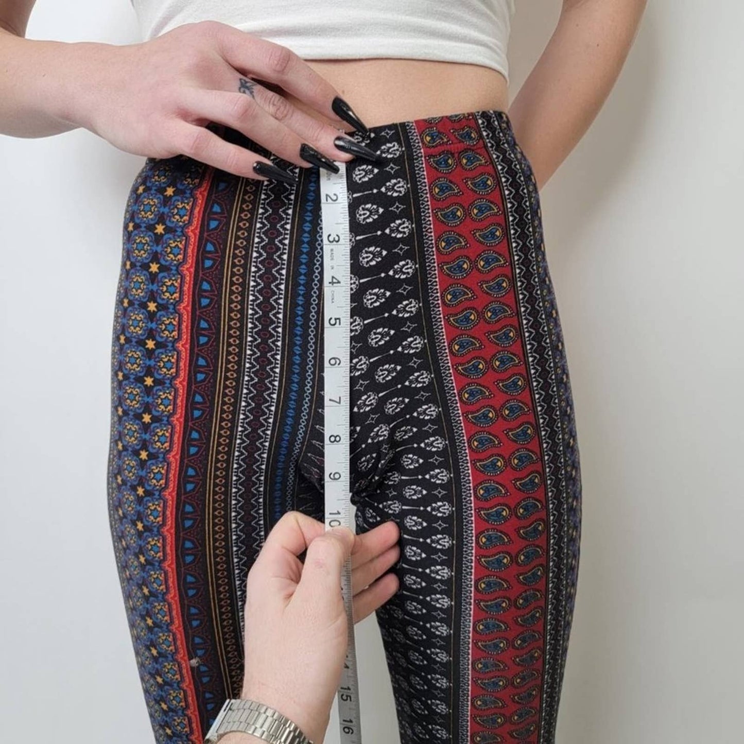 LA Gypsy Flared Boho High Rise Leggings - S