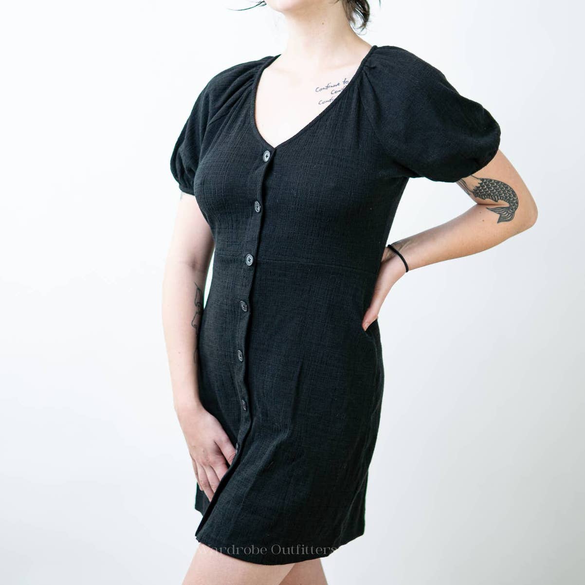Madewell Textured & Tread Puff Sleeve Dress - S