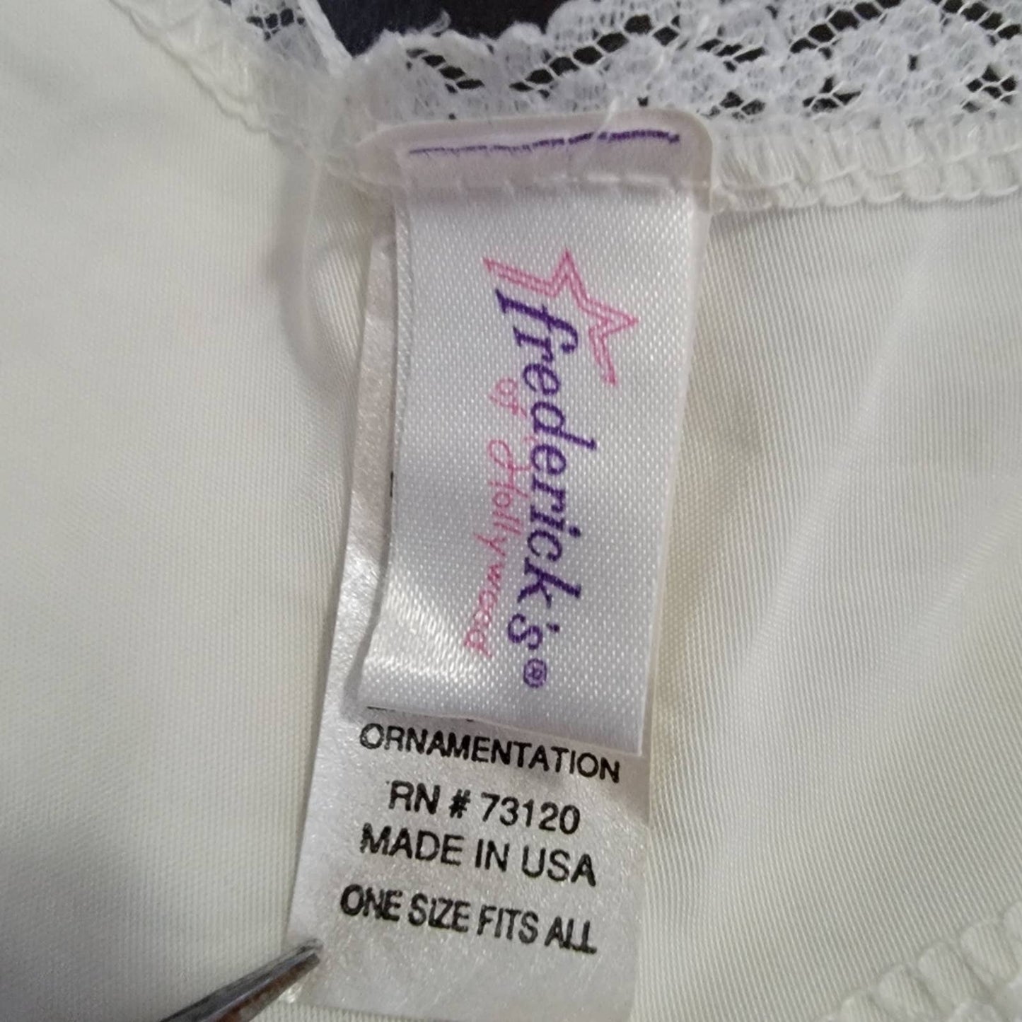 Y2k Fredericks of Hollywood White & Pink Mesh Lace Babydoll Garter Belt - S