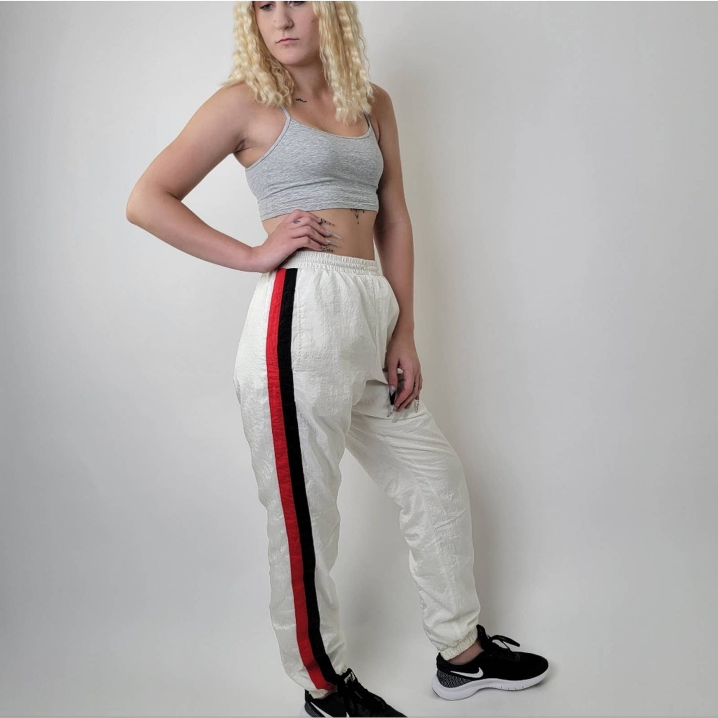 Boast USA Striped Colorblock Warm-Up Jersey Lined Track Pants - M