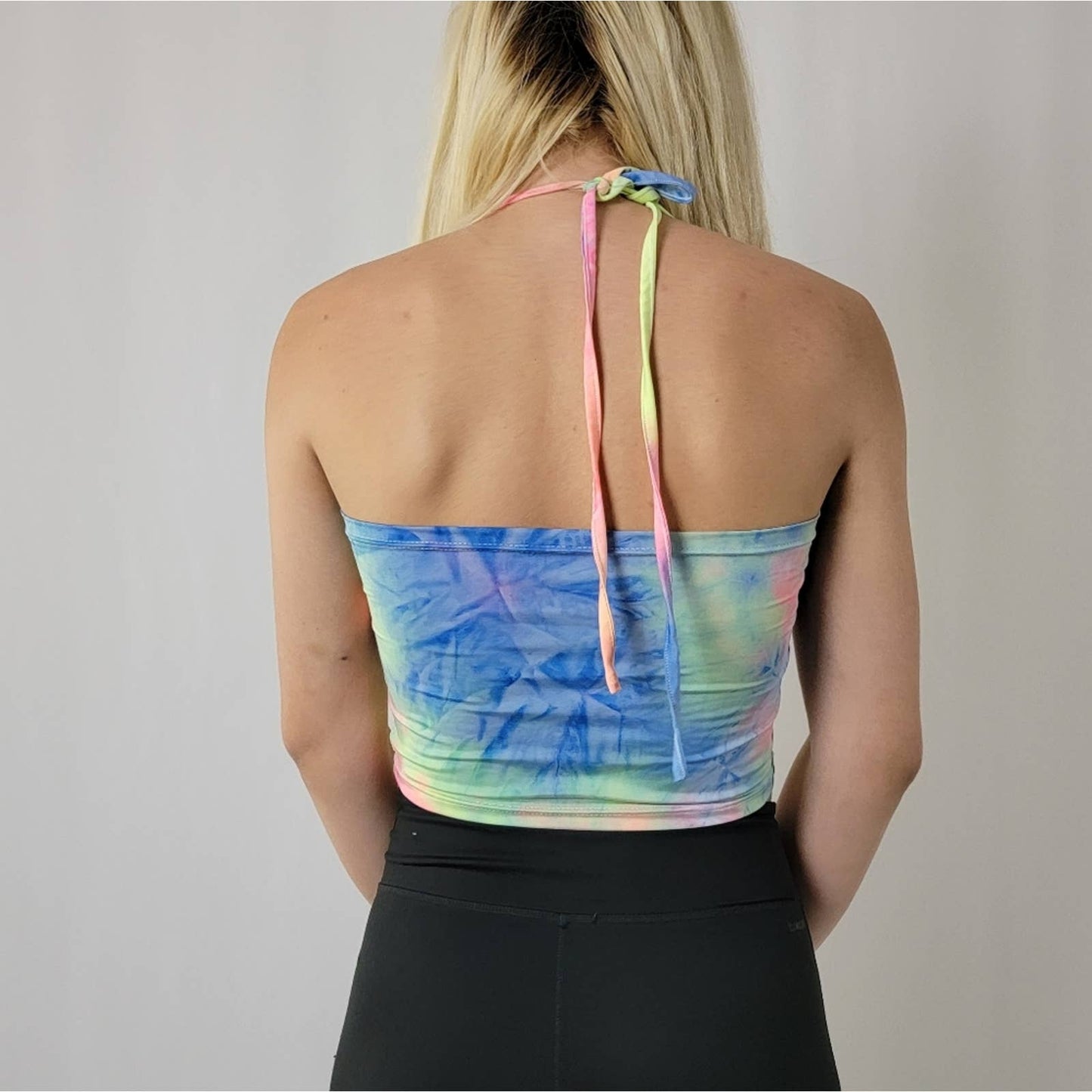 SHEIN Rainbow Tie Dye Cropped Cami Tank Top