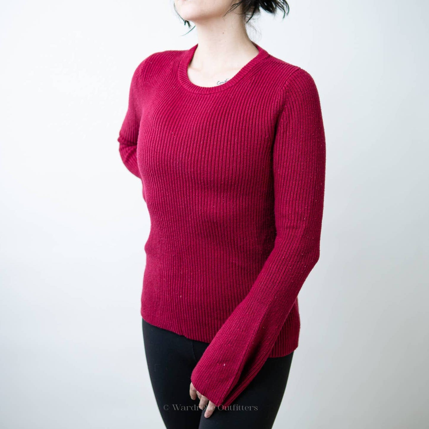 Michael Michael Kors Ribbed Crewneck Red Sweater - M