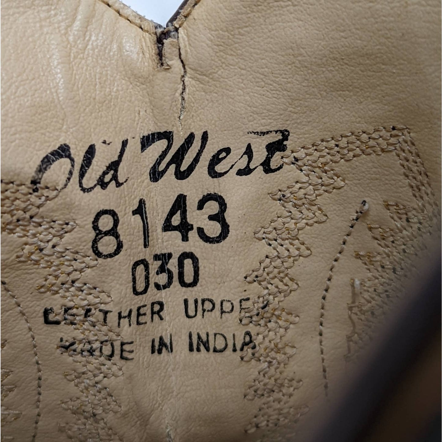 Old West Corona Leather Point Toe Cowboy Boots - 3 D