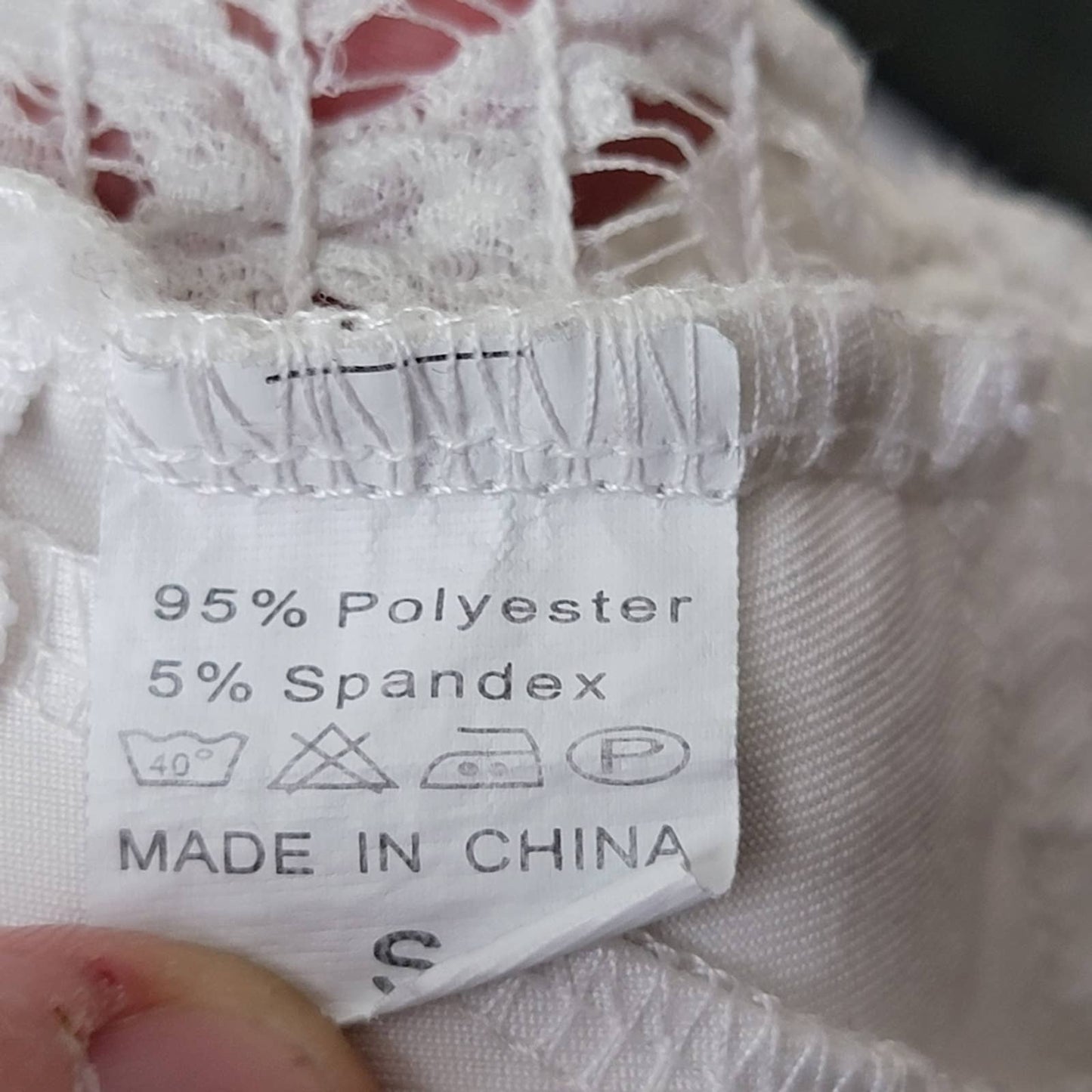 White Lace Crochet Knit Bralette - S