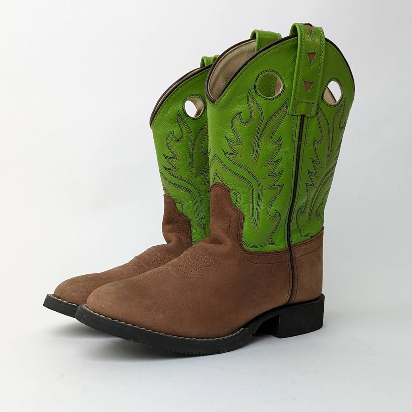 Old West Corona Leather Point Toe Cowboy Boots - 2.5 D