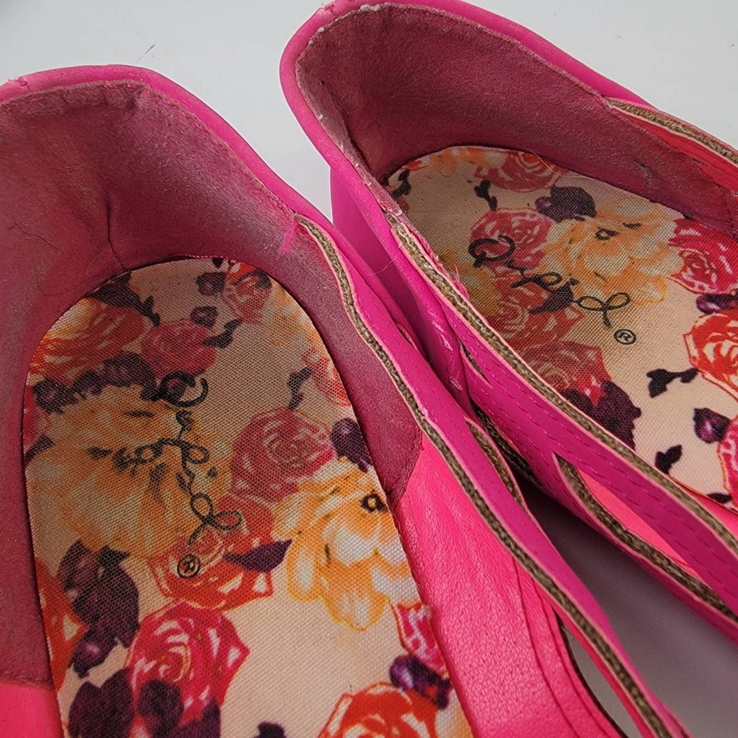 Hot Neon Pink Laser Cute Ballet Flats - 7
