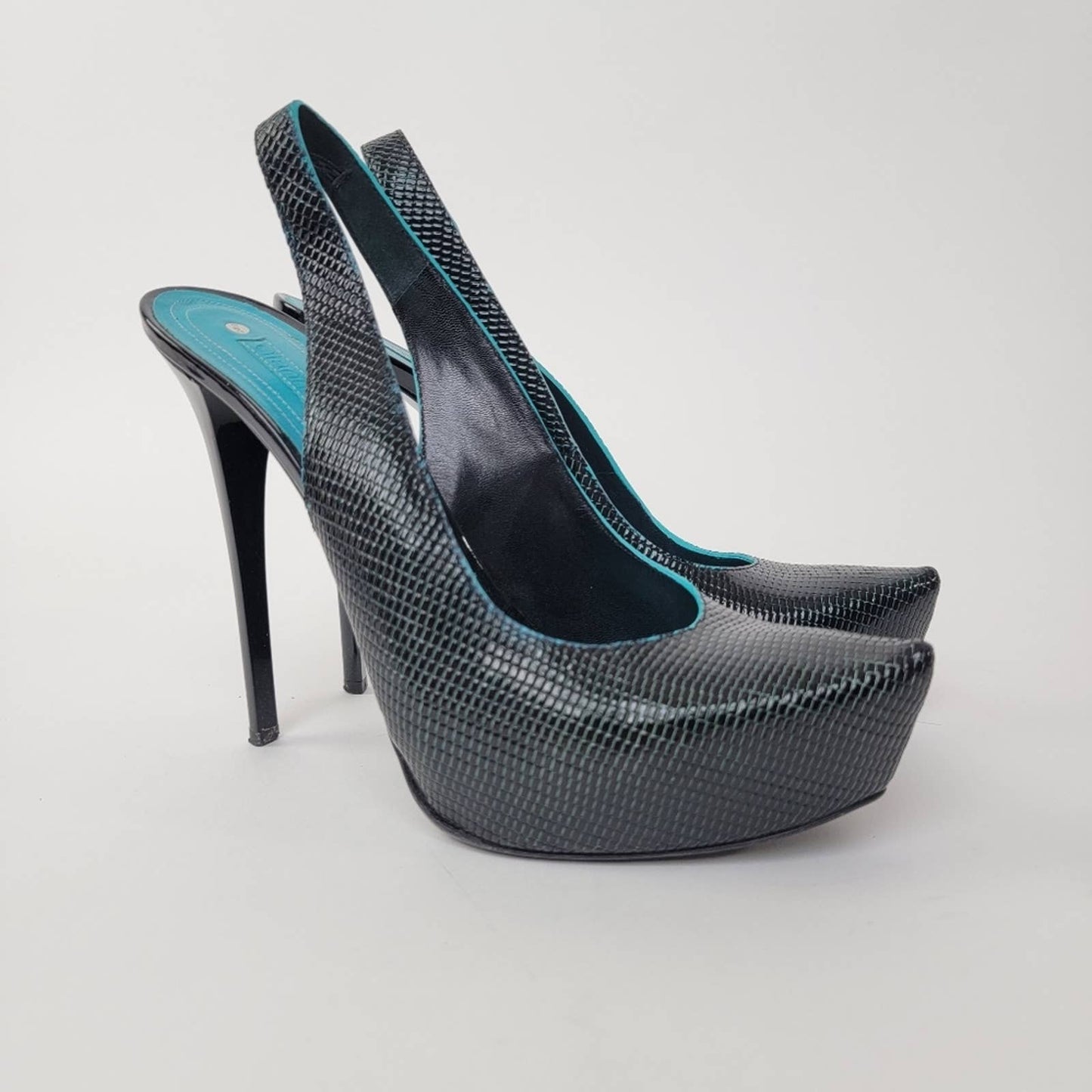 Luxury Designer Gianmarco Lorenzi Platform Stiletto Slingback Pumps - 9