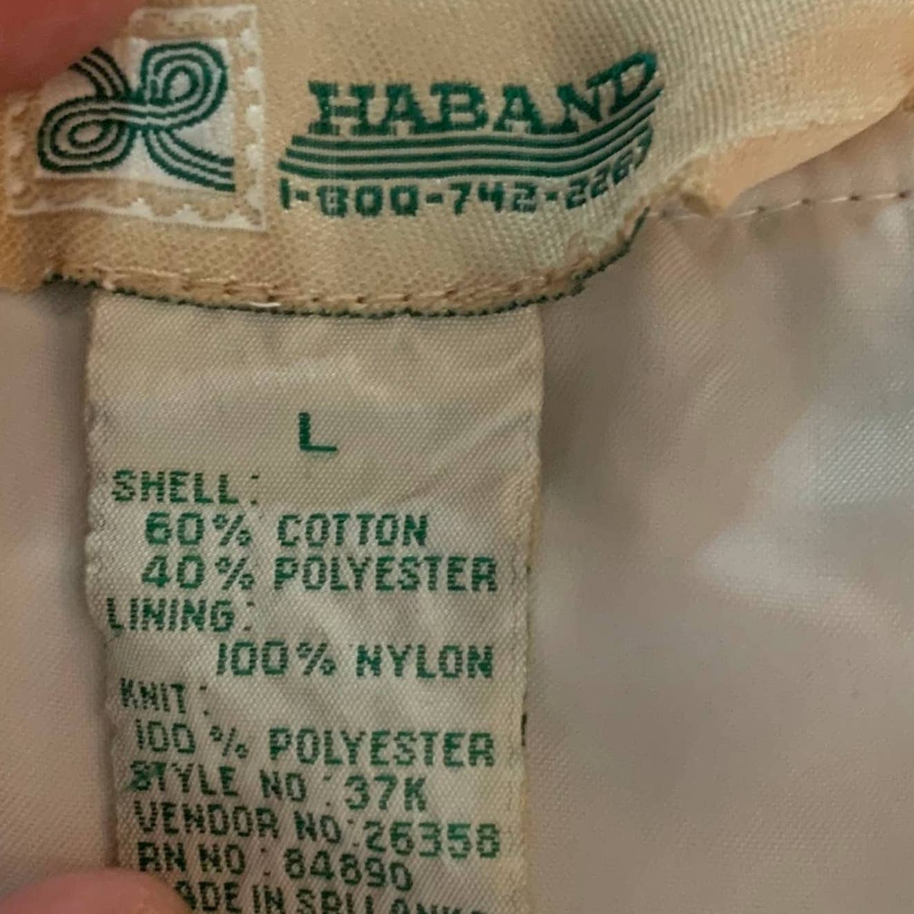 Vintage 80s Haband White Bomber Track Jacket - L