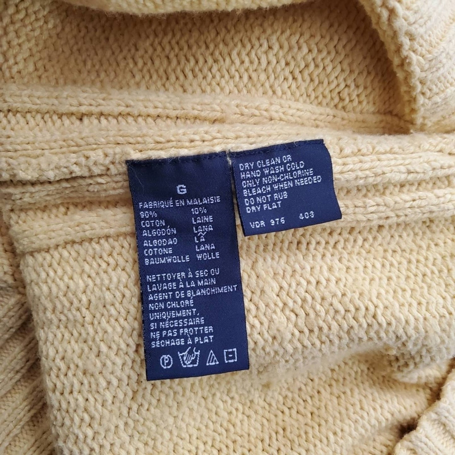 Y2K Nautica Gold Yellow Oversized Knit Sweater Sweatshirt