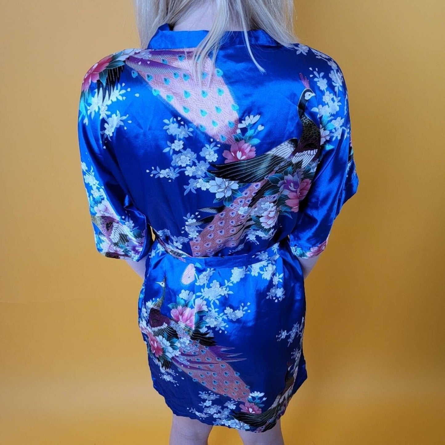 Silky Japanese Floral Robe Lingerie - S