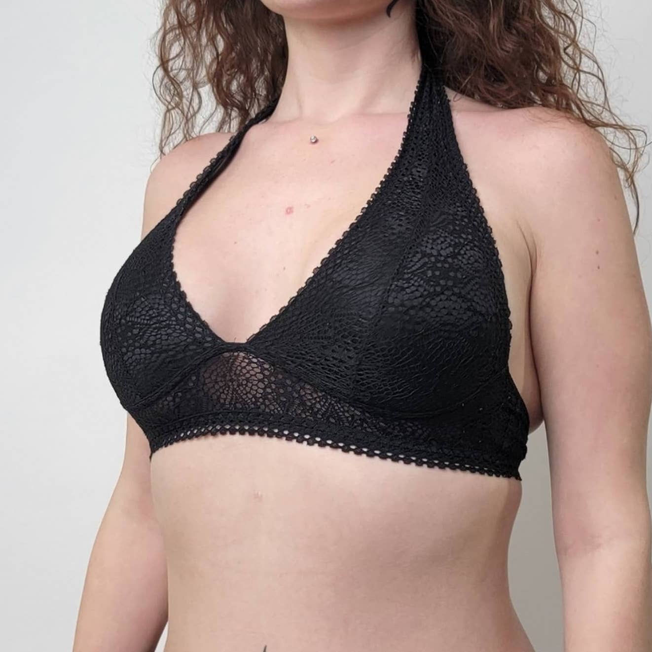 Victoria's Secret Black Lace Halter Bralette - S
