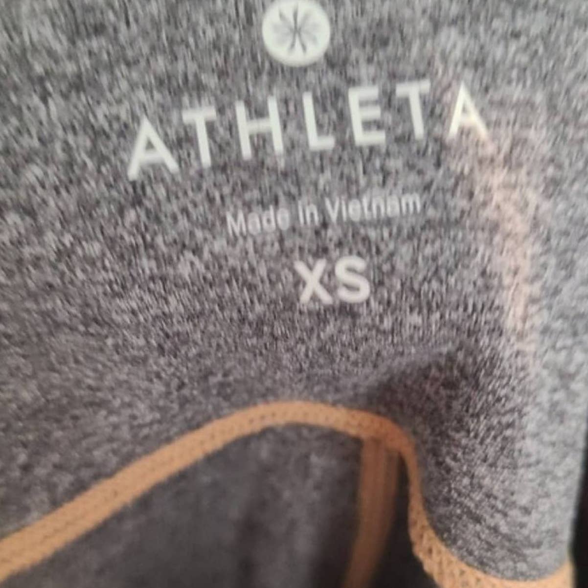 Athleta Grey Contrast Stitching Full Length Leggings - XS