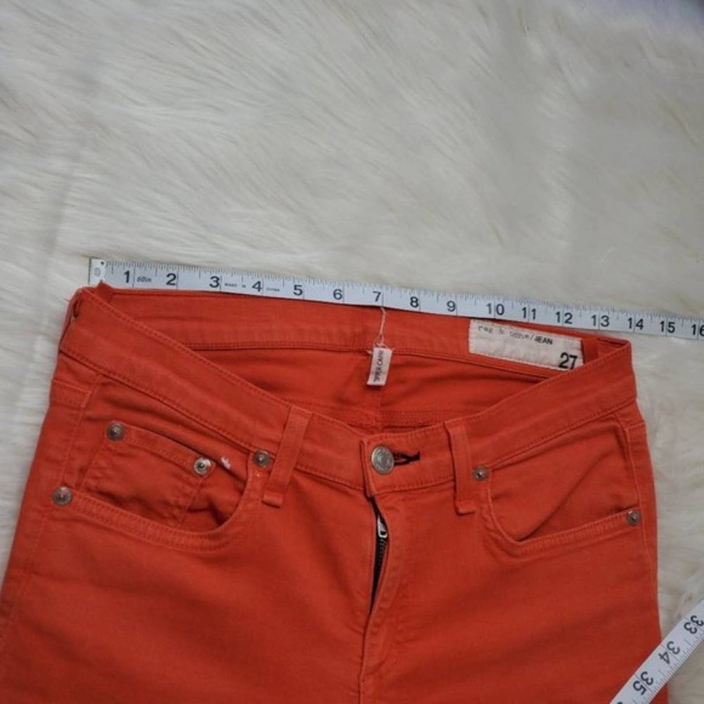 rag & bone Zipper Capri Jean in Vermillion Denim│27