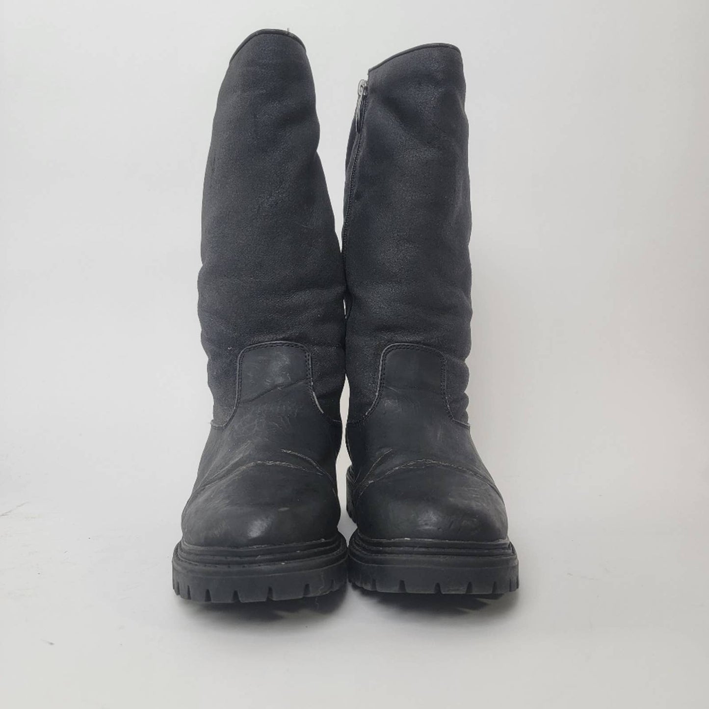 Khombu Black Chunky Lug Snow Boots - 6