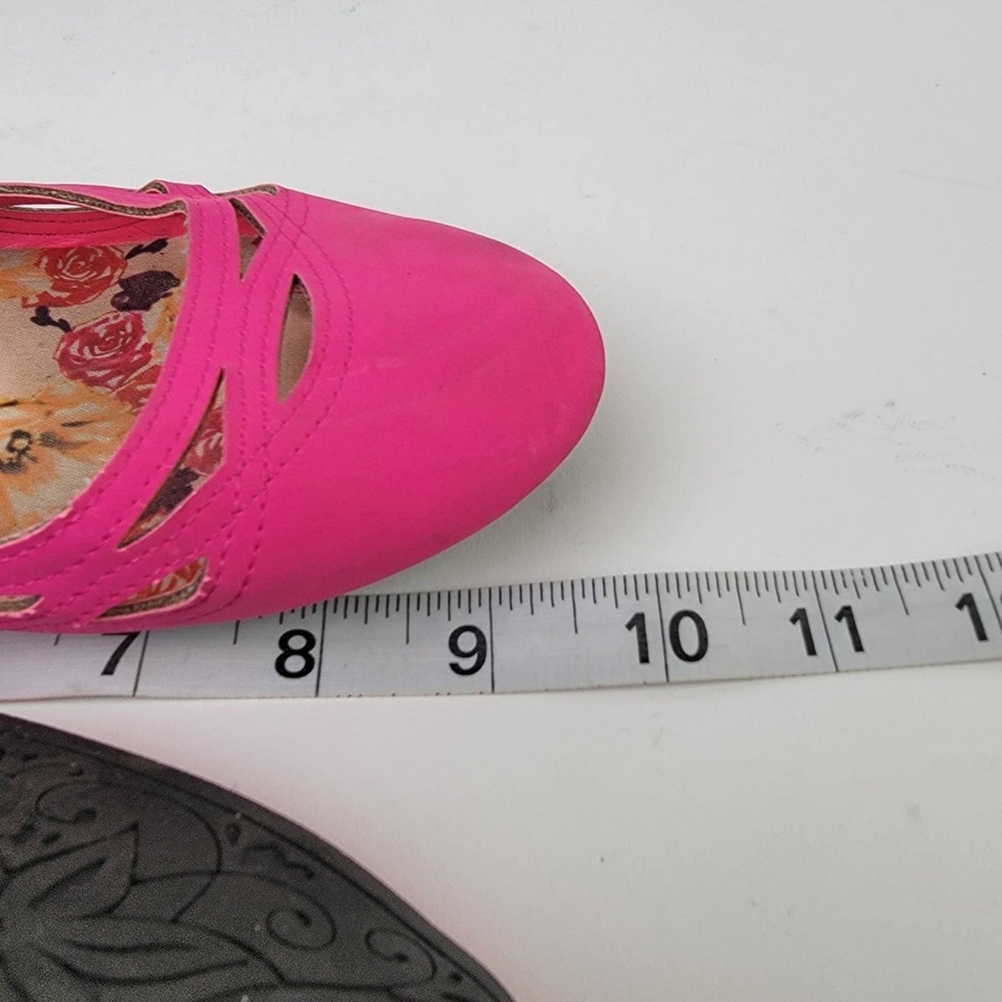 Hot Neon Pink Laser Cute Ballet Flats - 7