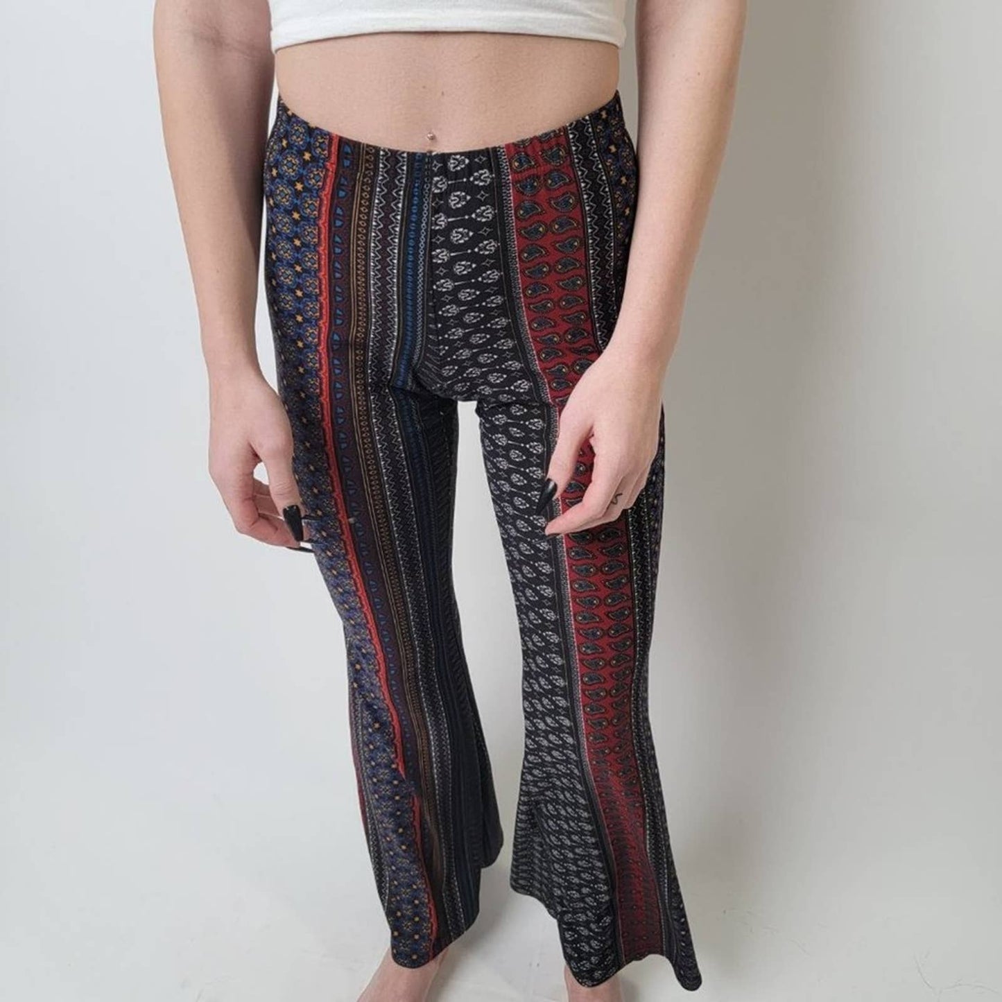 LA Gypsy Flared Boho High Rise Leggings - S