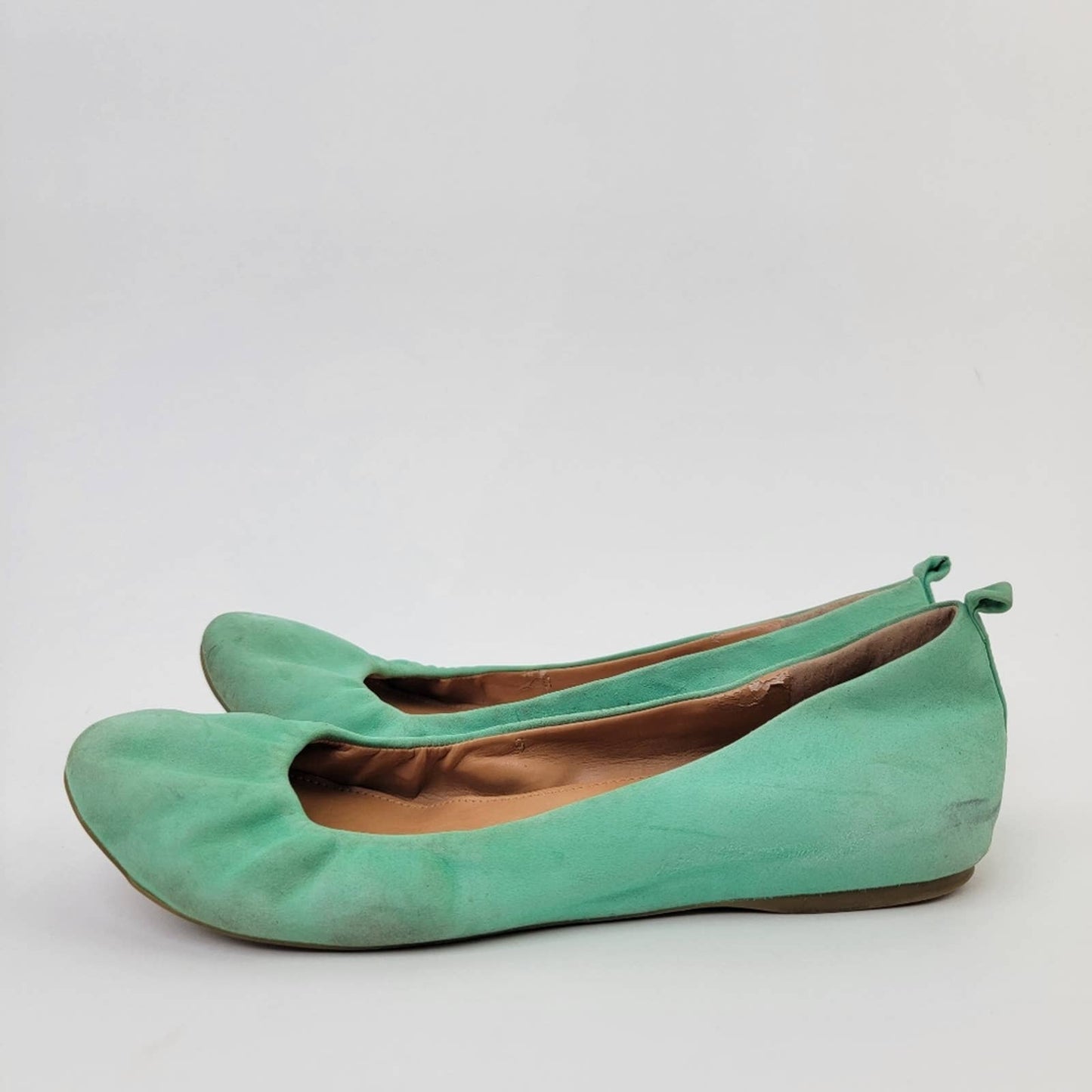 J. Crew Cece Green Suede Ballet Flats 9.5