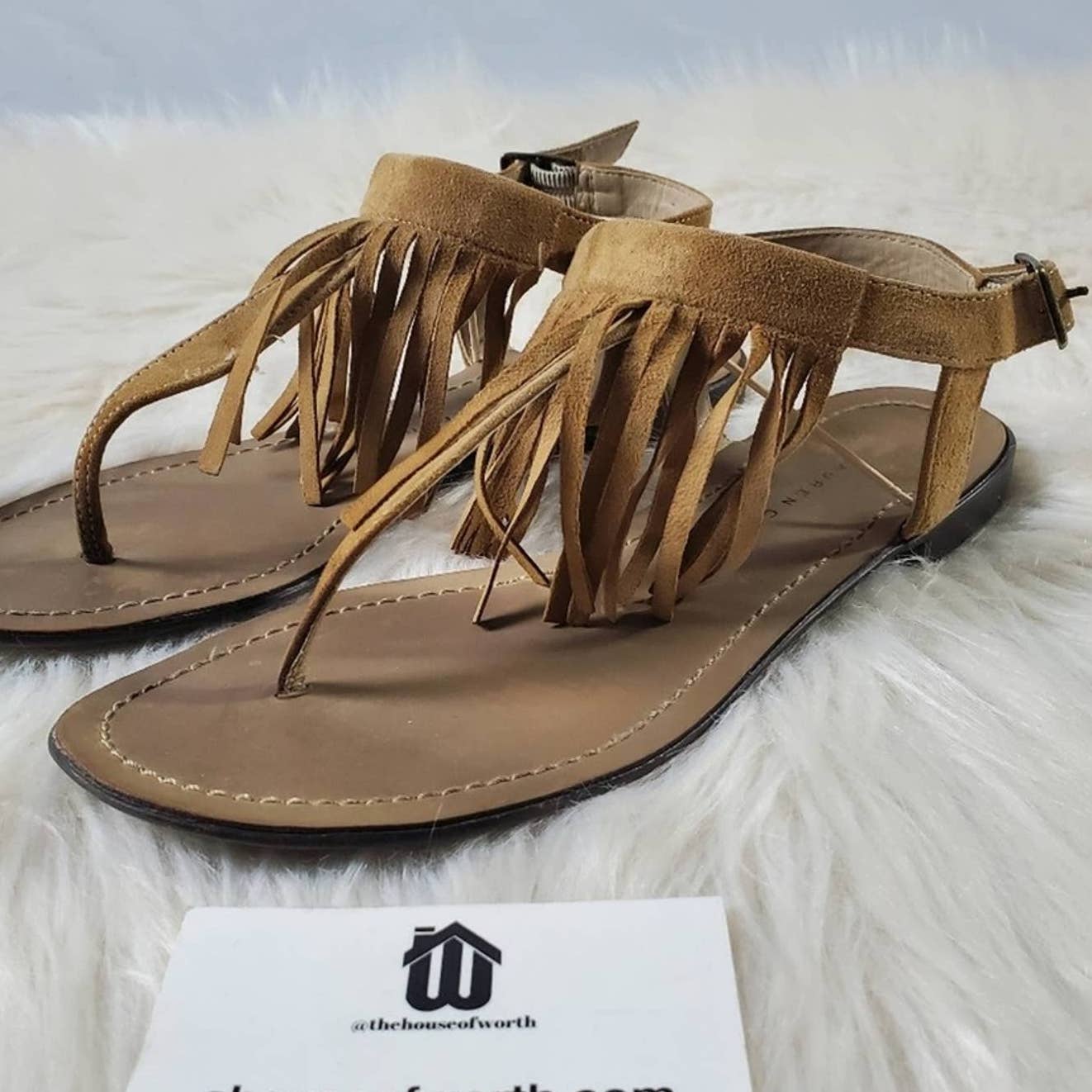 LC Lauren Conrad Boho Fringed Tassel Sandals - 7