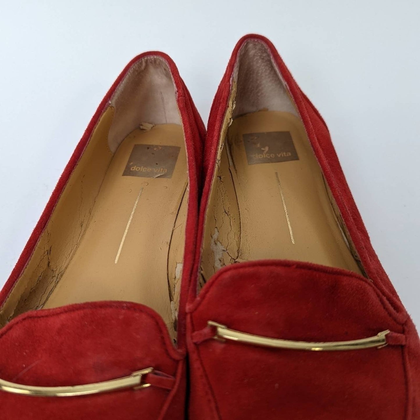 Dolce Vita Red Point Toe Sued Ballet Flats - 7