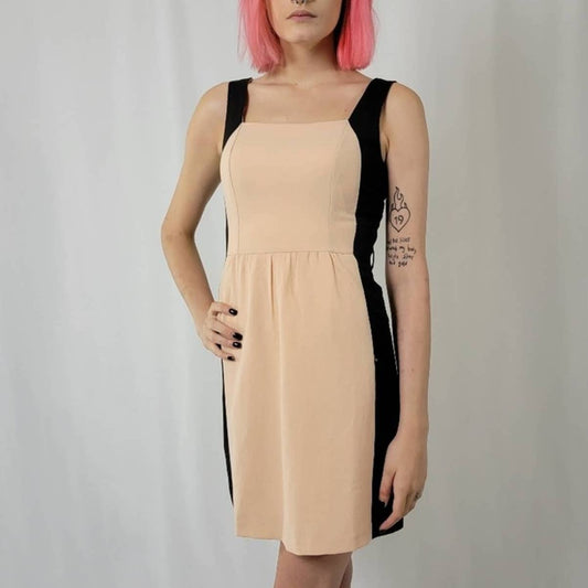 C. Luce Makeup Blush Pink Colorblock Stripe Mini Dress - S