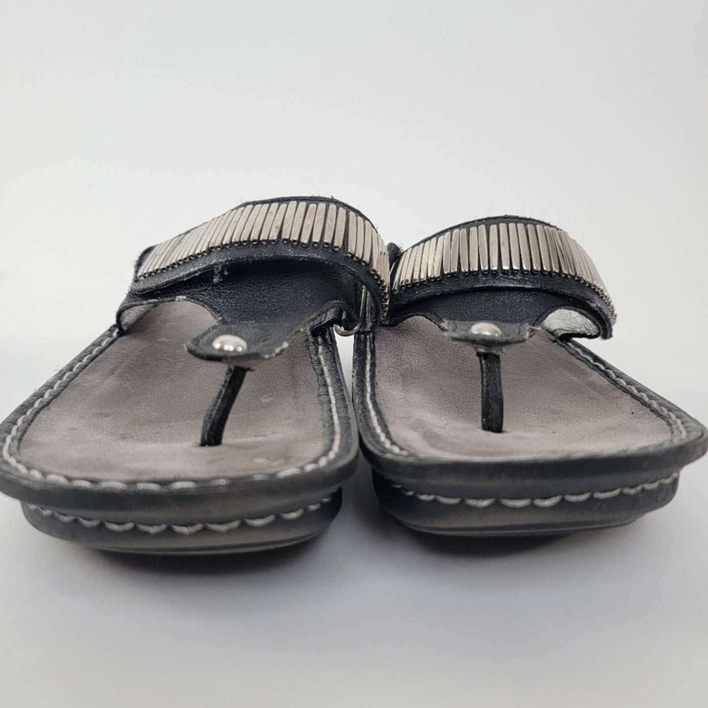Alegria by PG Lite Carina Black Slip On Thong Platform Sandals - 9