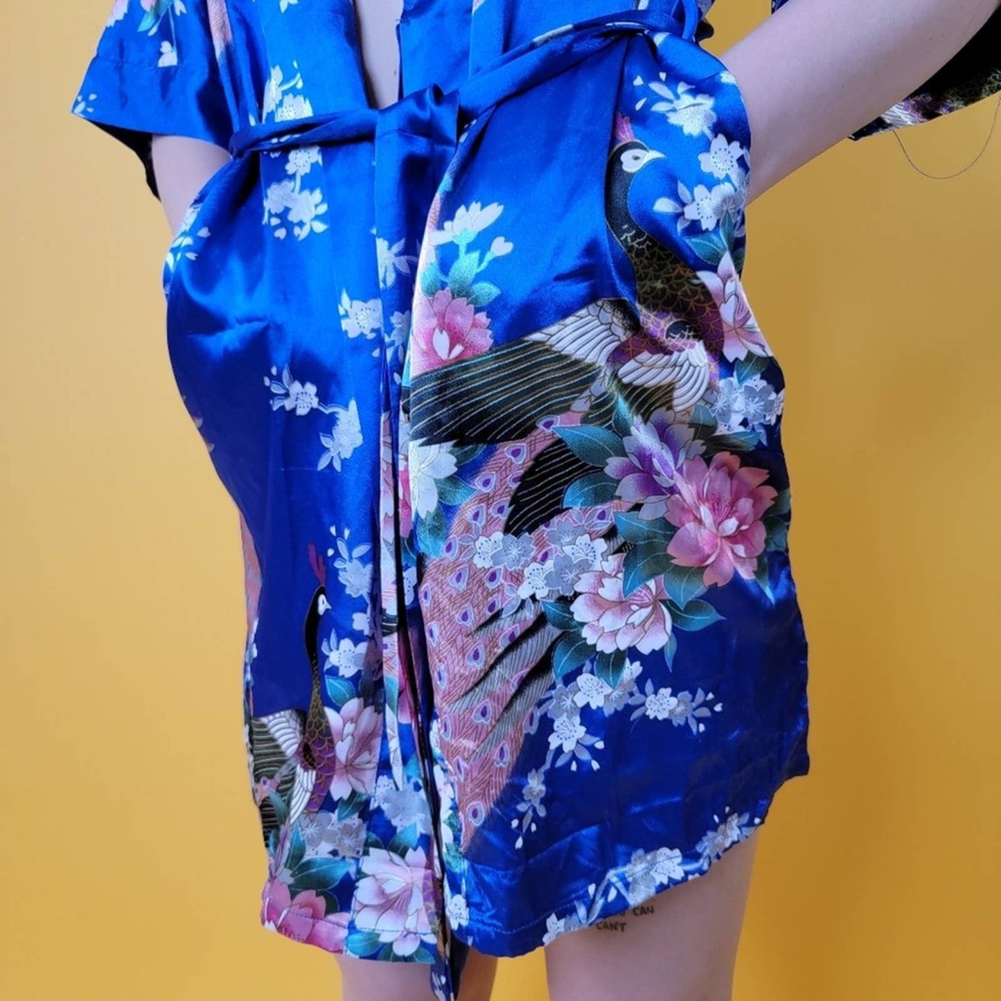 Silky Japanese Floral Robe Lingerie - S