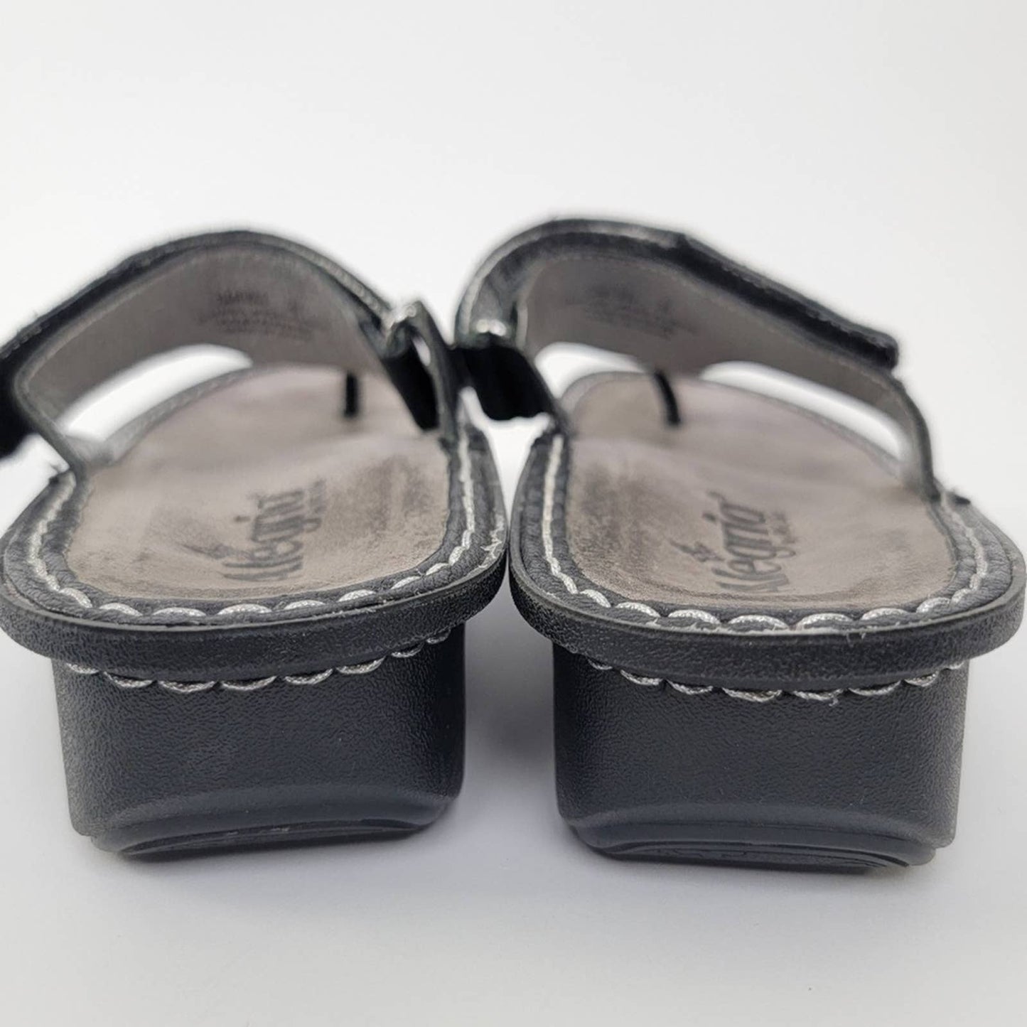 Alegria by PG Lite Carina Black Slip On Thong Platform Sandals - 9