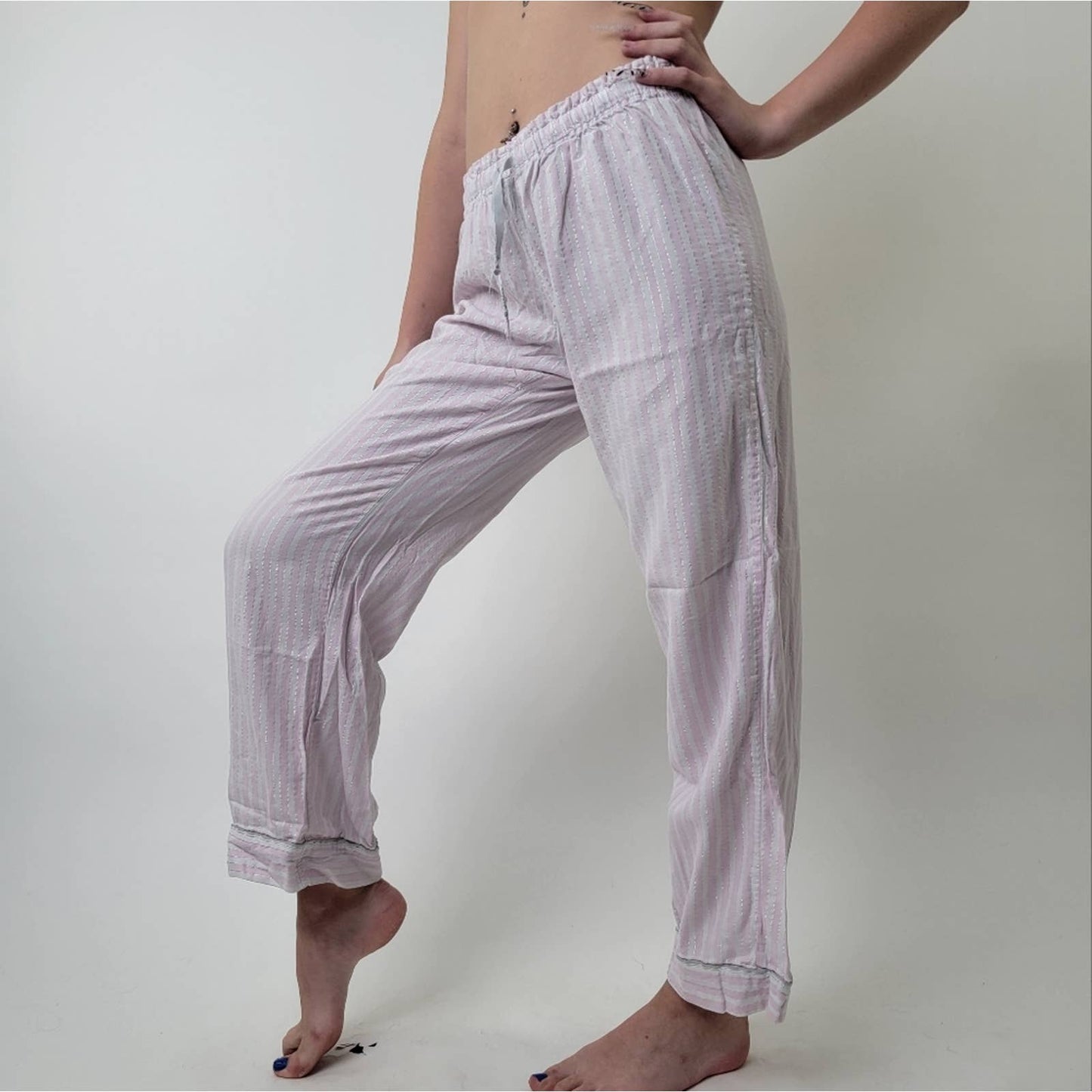 Victoria's Secret Blush Pink Striped Sleep Pants - M