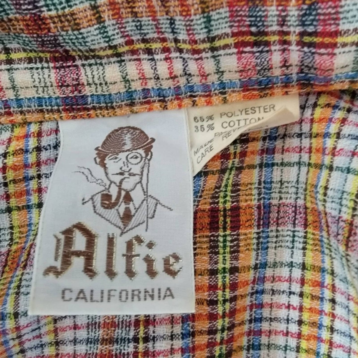 1970s Alfie California Multicolor Plaid Button Down Flannel Shirt - M