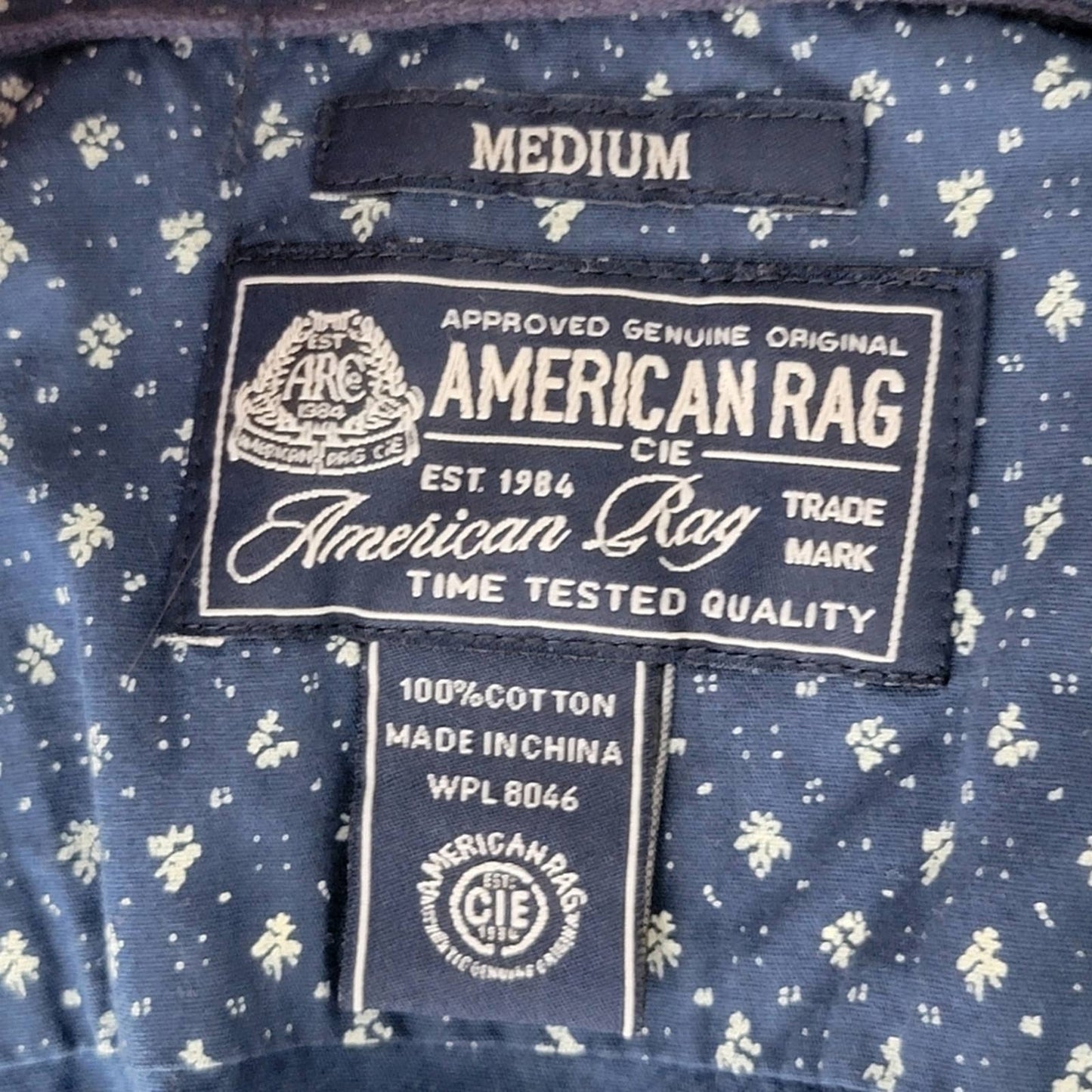 American Rag Paisley Print Slim Fitted Cut Button Down Shirt - M