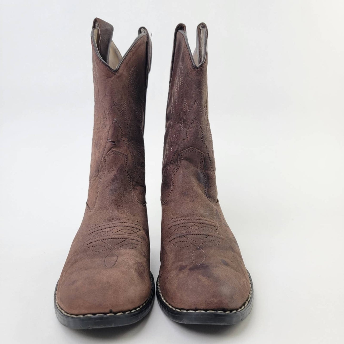 Old West Corona Leather Point Toe Cowboy Boots - 3 D