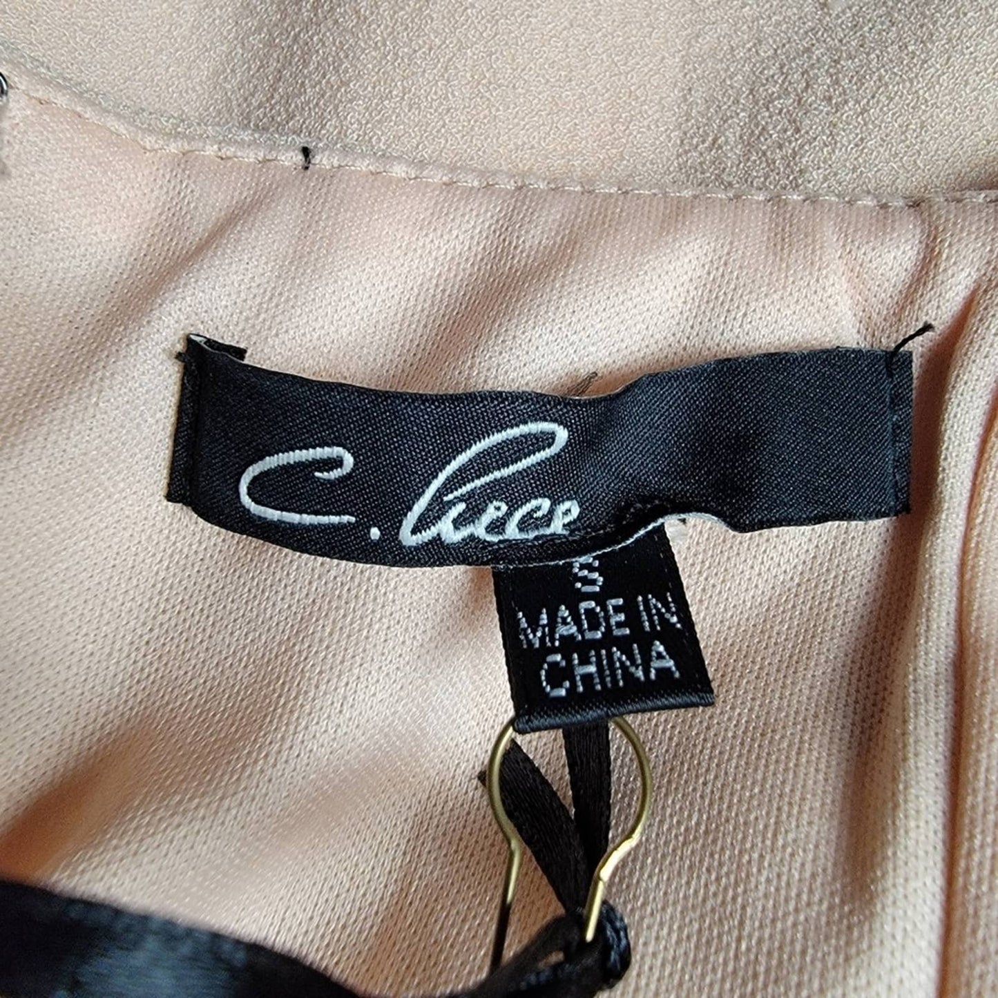 C. Luce Makeup Blush Pink Colorblock Stripe Mini Dress - S