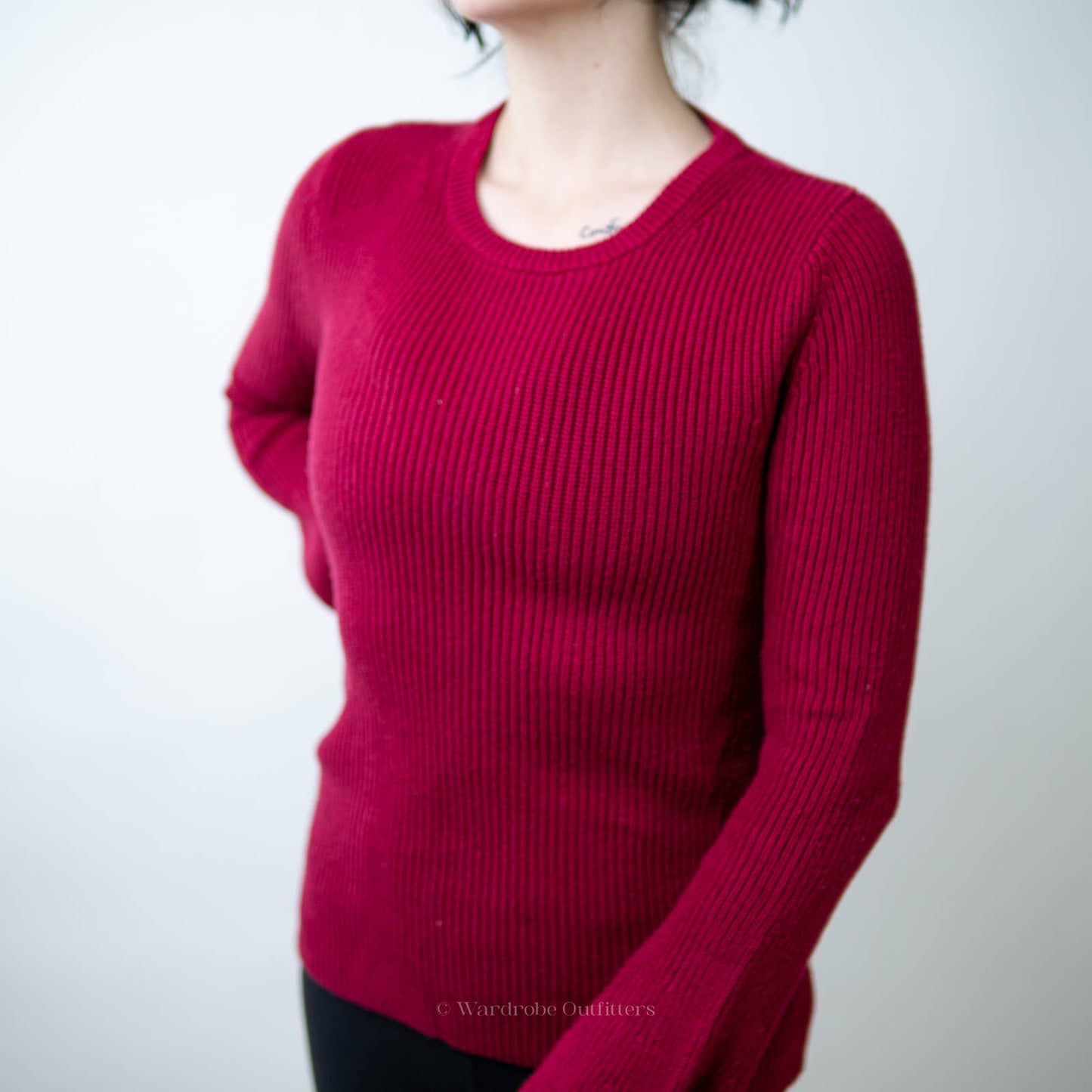 Michael Michael Kors Ribbed Crewneck Red Sweater - M