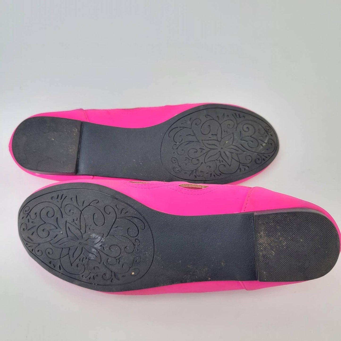 Hot Neon Pink Laser Cute Ballet Flats - 7
