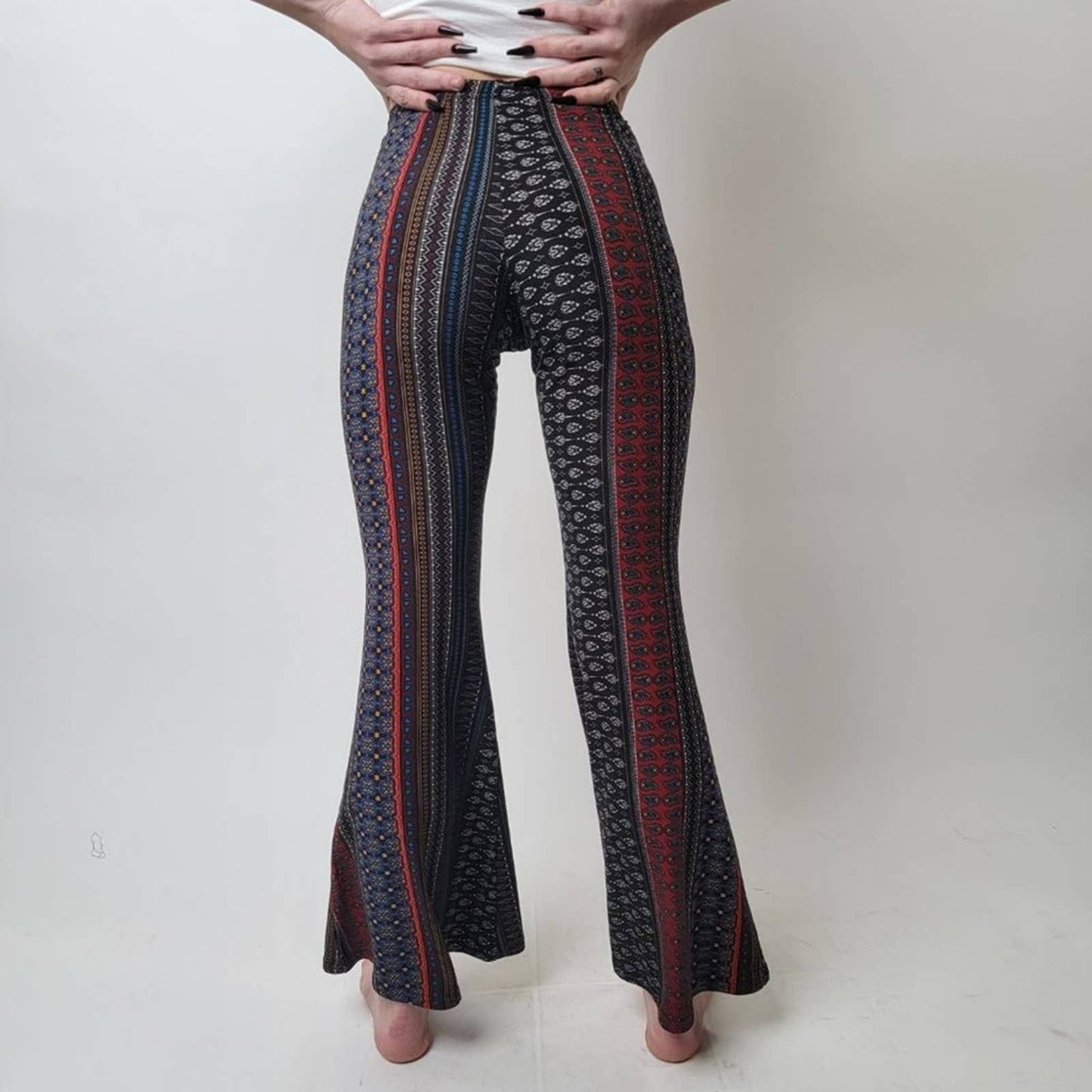 LA Gypsy Flared Boho High Rise Leggings - S