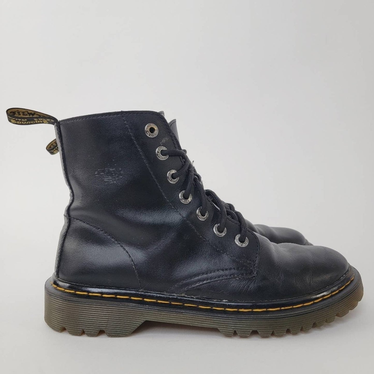 Dr. Martens Luana Black Leather Combat Boot - 8