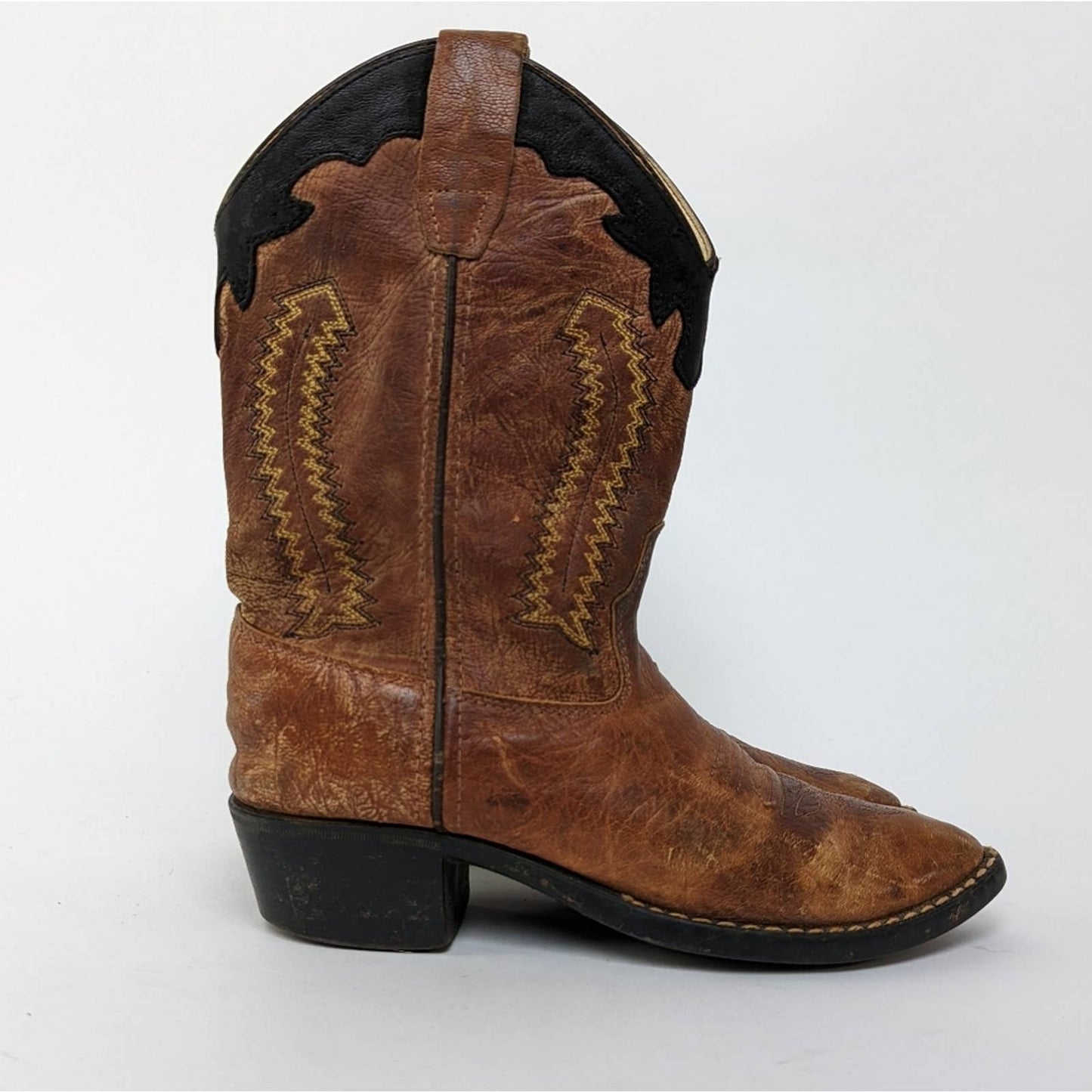 Old West Corona Leather Point Toe Cowboy Boots - 3 D