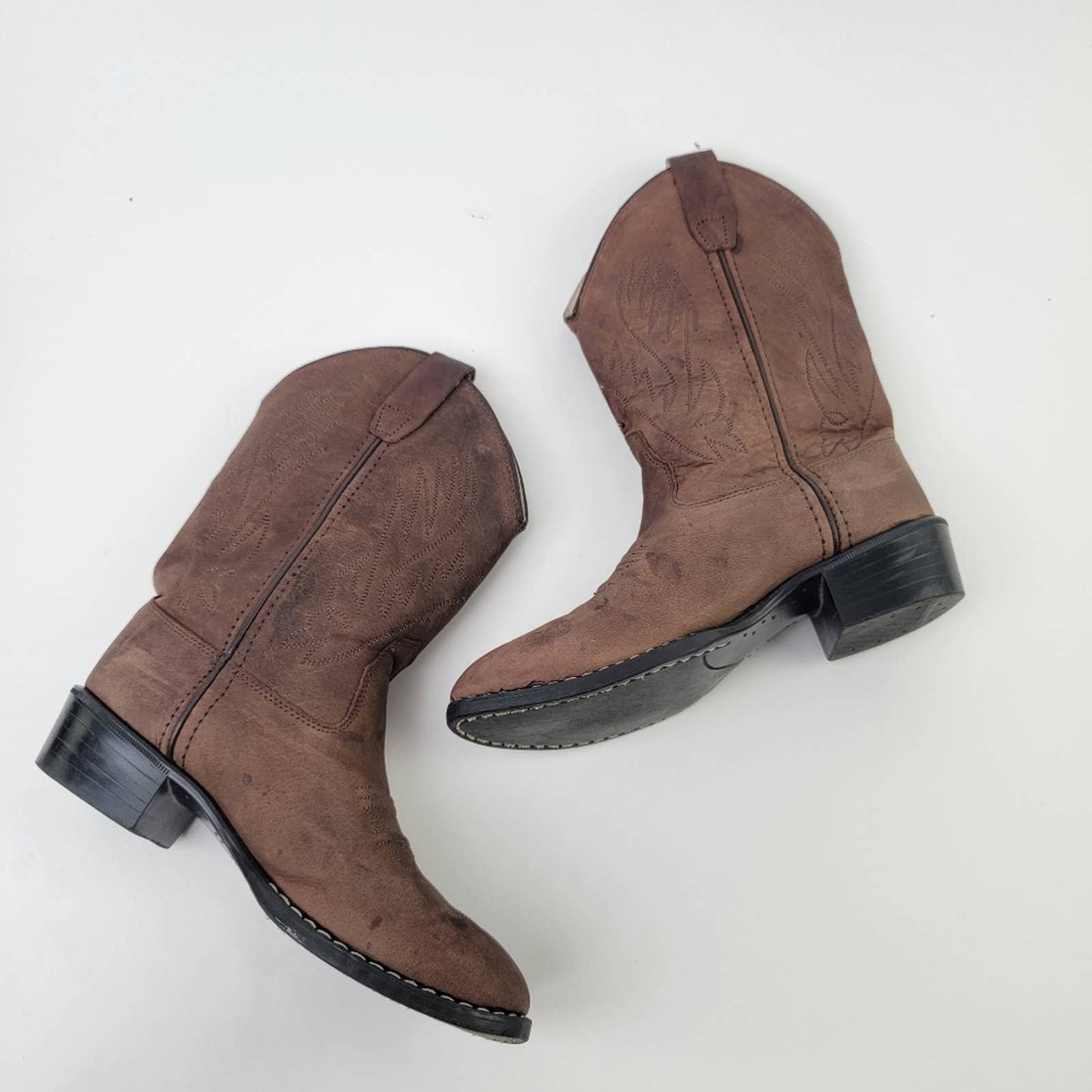 Old West Corona Leather Point Toe Cowboy Boots - 3 D